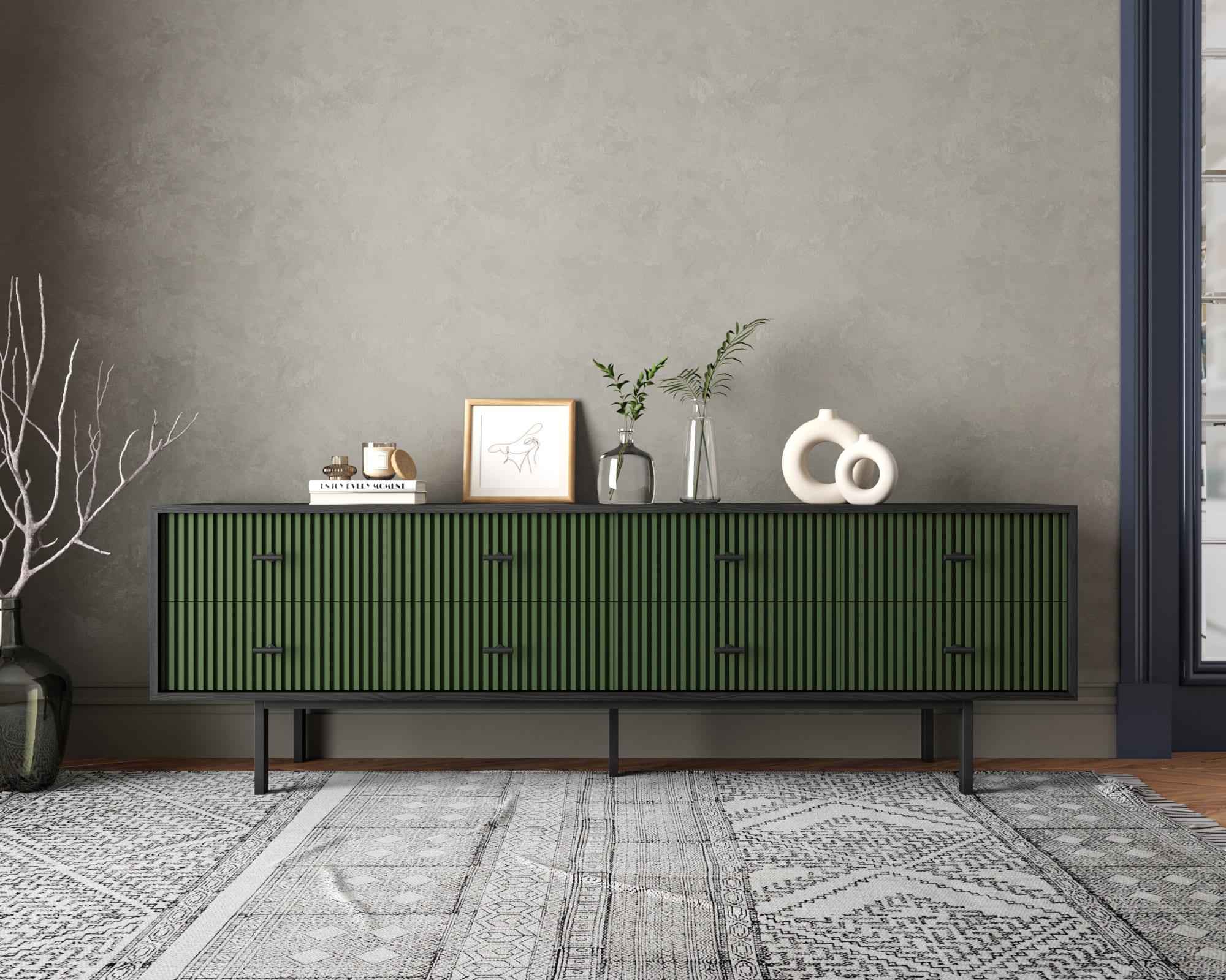 Комод с восемью ящиками "Emerson" арт EM03/green/L в интернет-магазине