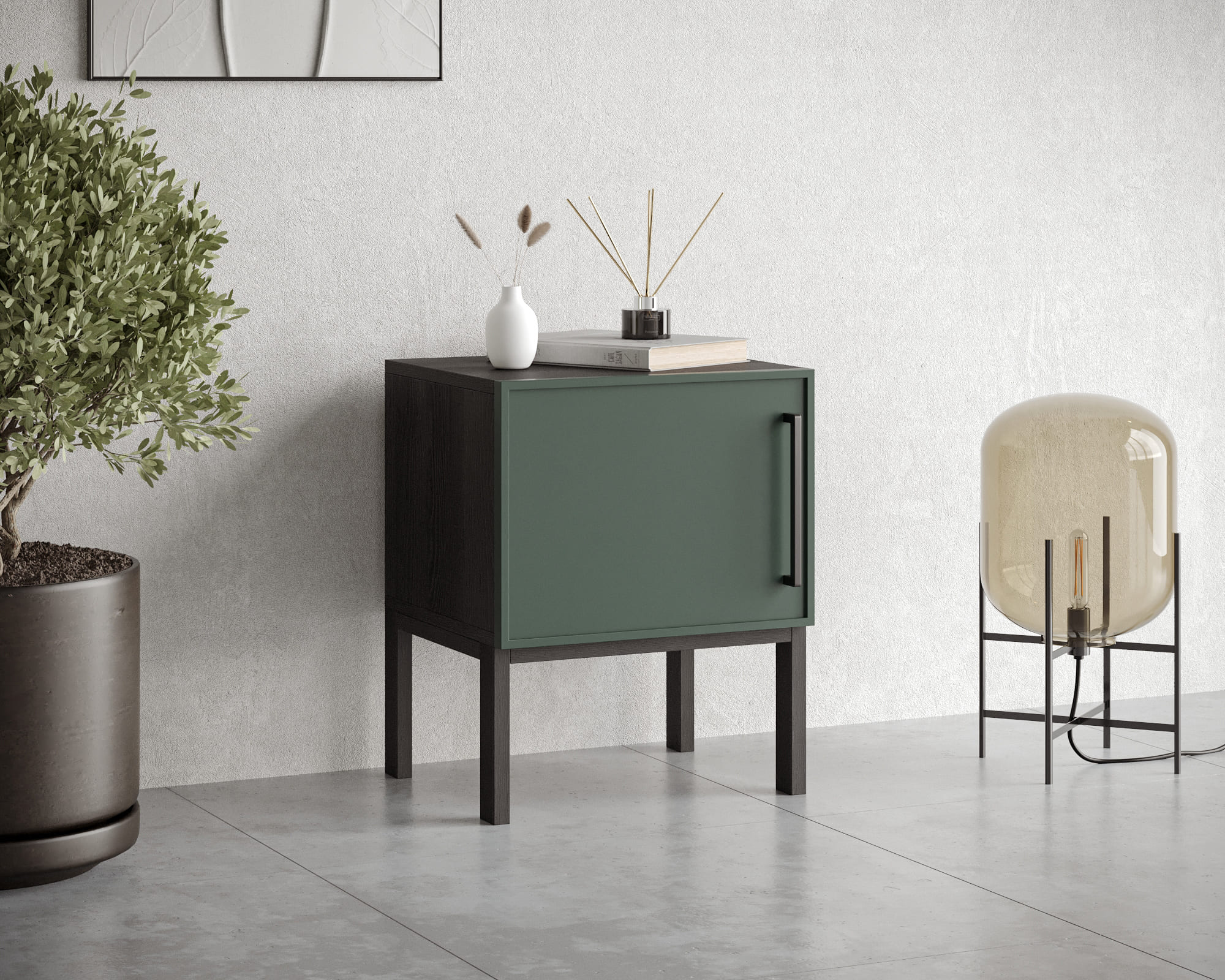 купить Тумбочка с дверкой "Nicole" NLN08G Зеленый