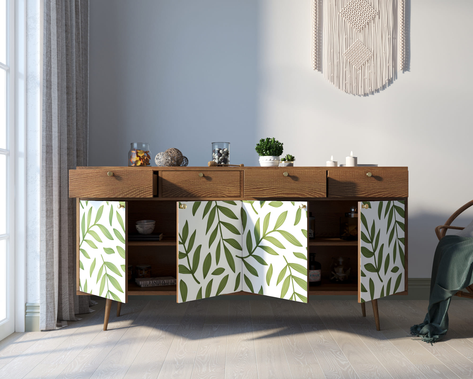 купить Комод "Berber" четыре дверки и четыре ящика 28 принт арт BB25/Print_28