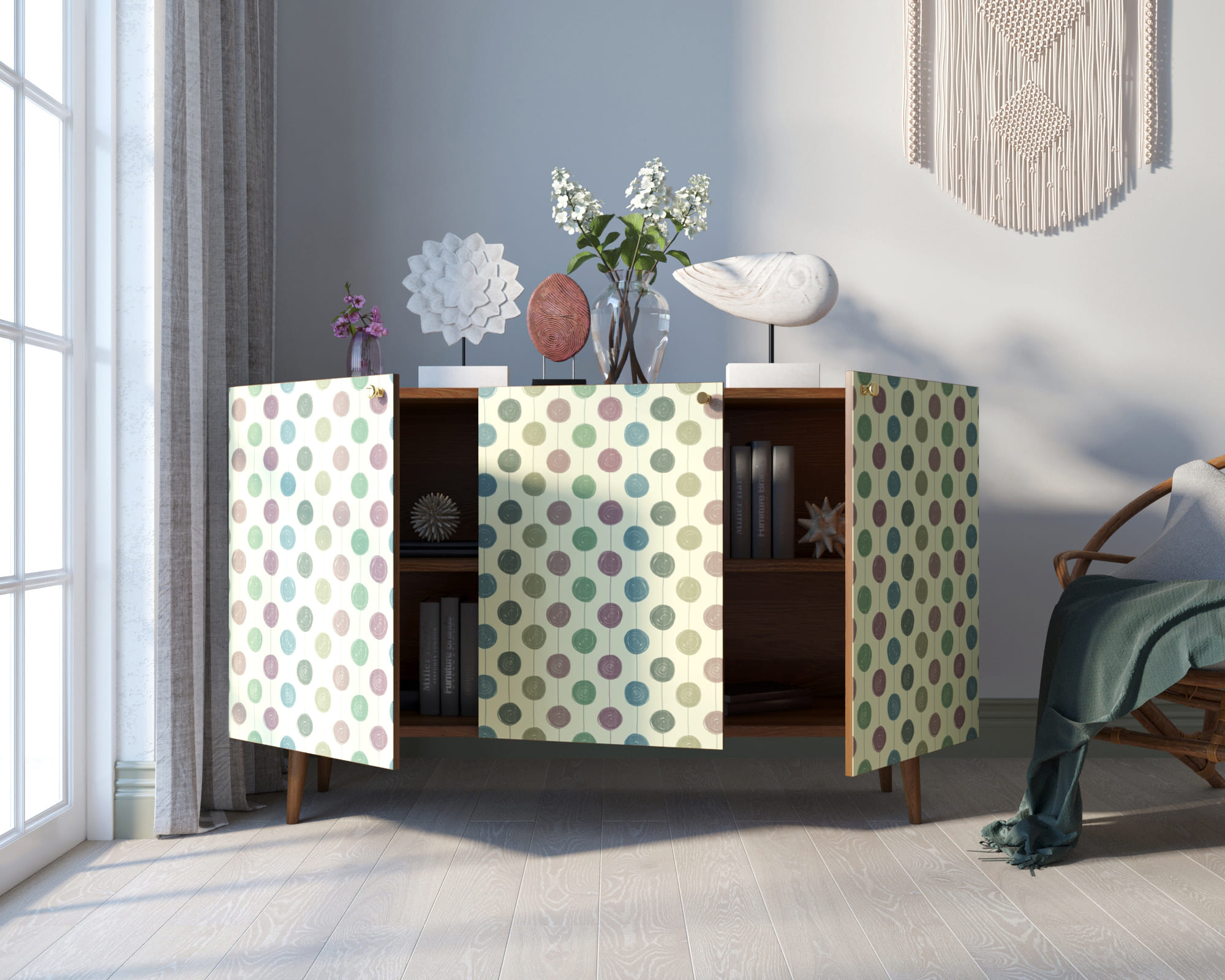 Комод "Berber" три дверки 24 принт арт BB01/Print_24 в интернет-магазине в Москве Комод "Berber" три дверки 24 принт арт BB01/Print_24 в интернет-магазине