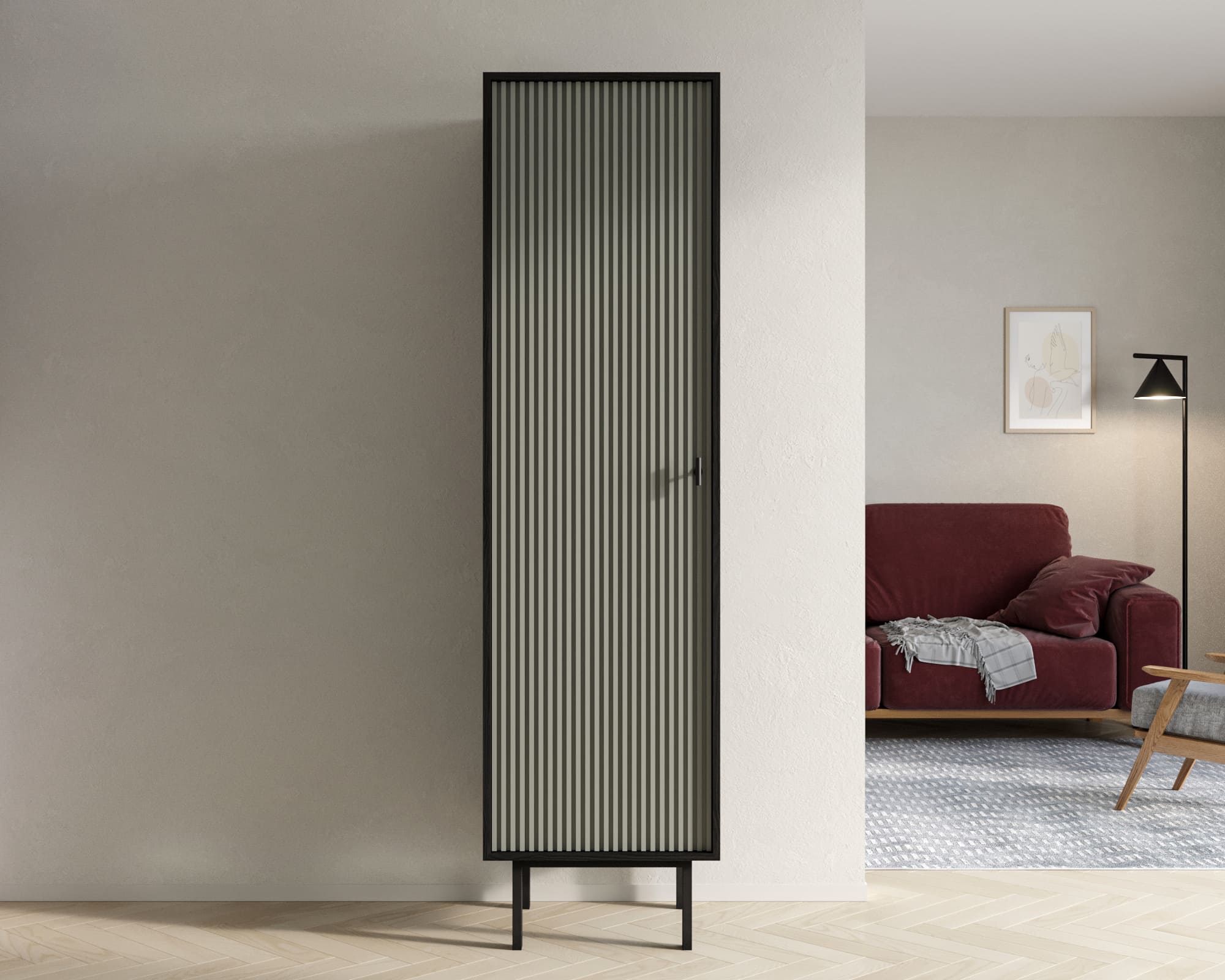 Шкаф c одной дверкой "Emerson" арт EM101/gray/L в интернет-магазине