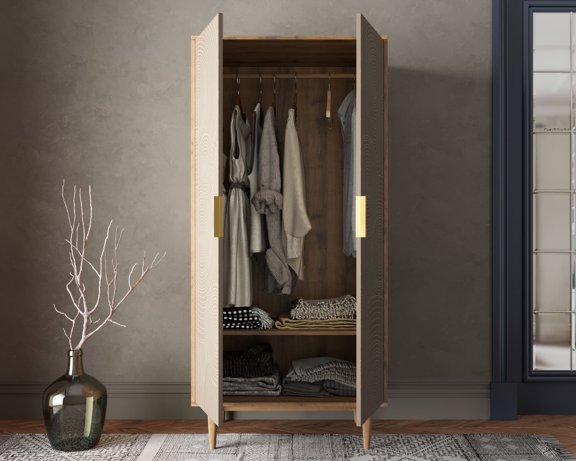 купить Шкаф малый двухстворчатый "Line" R24/beige