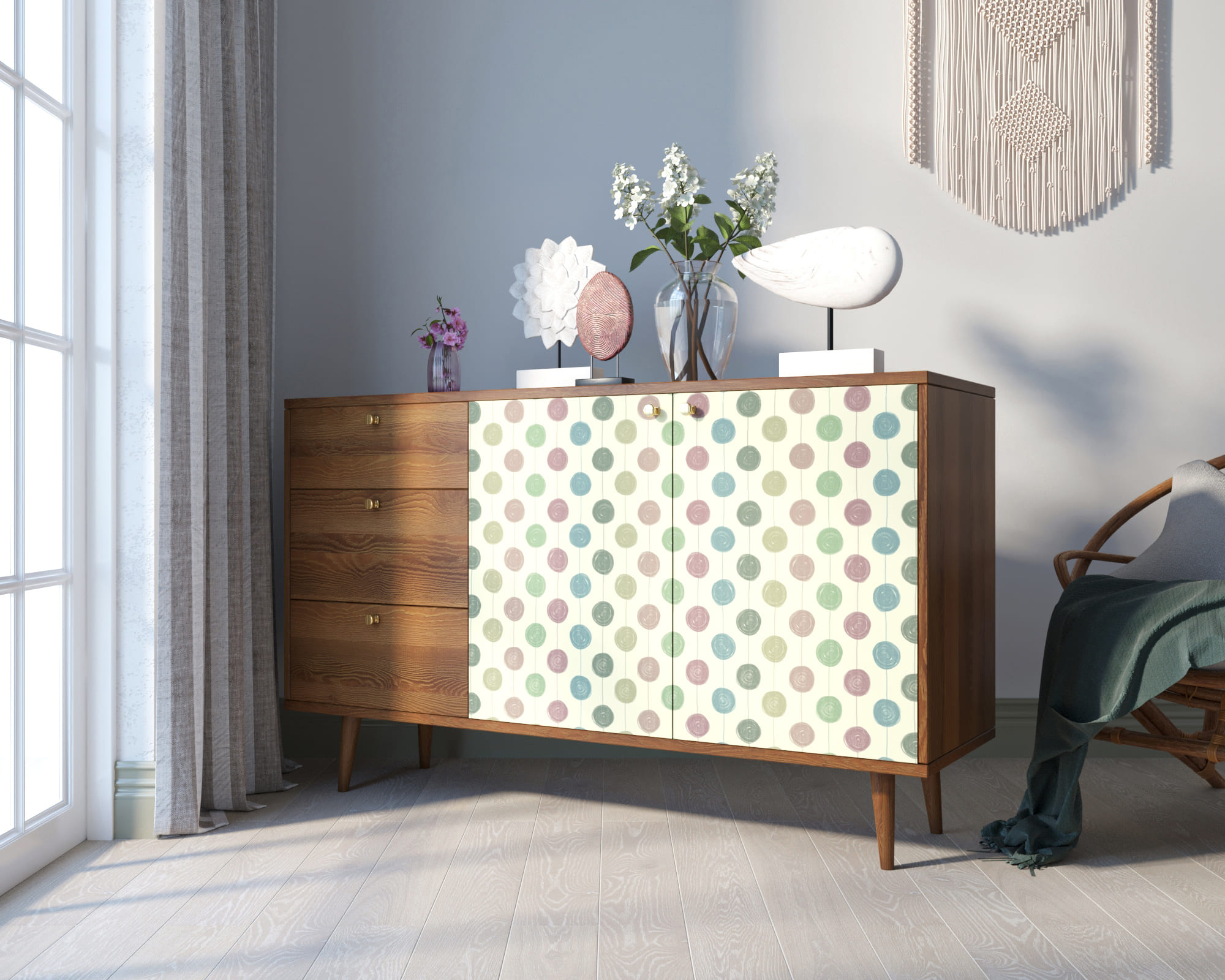 фото Комод "Berber" с двумя дверками и ящиками 24 принт арт BB05/Print_24