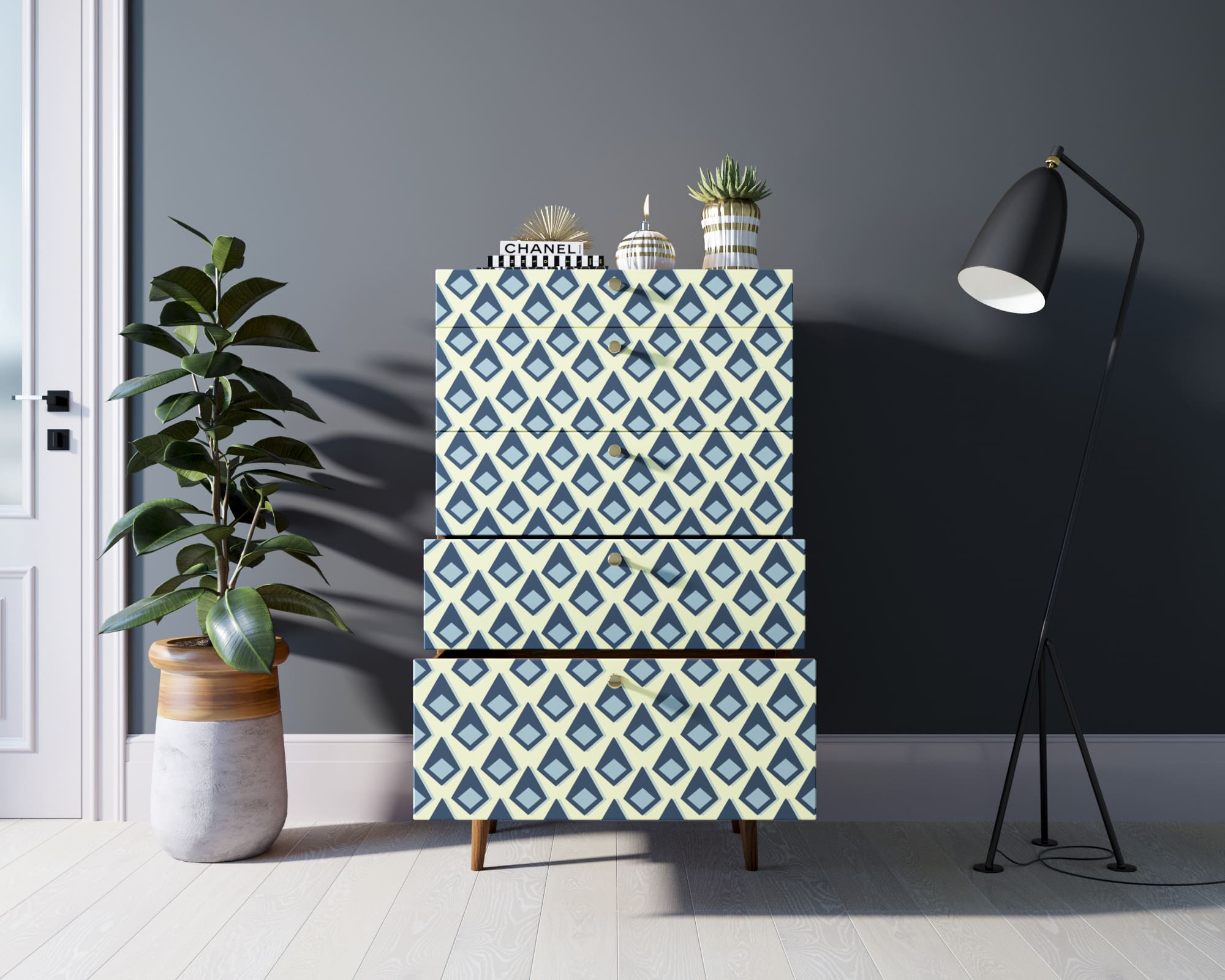 Комод высокий "Berber" принт 13 арт BB10/Print_13 в интернет-магазине