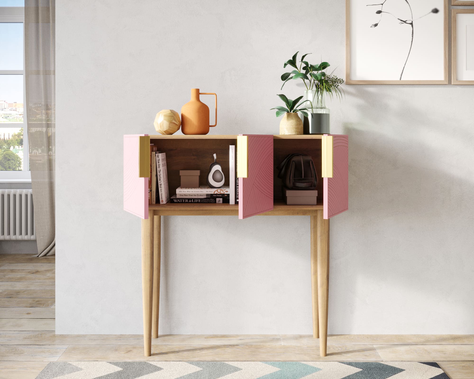 купить Консоль с тремя дверками "Line" LN15/GR1/pink