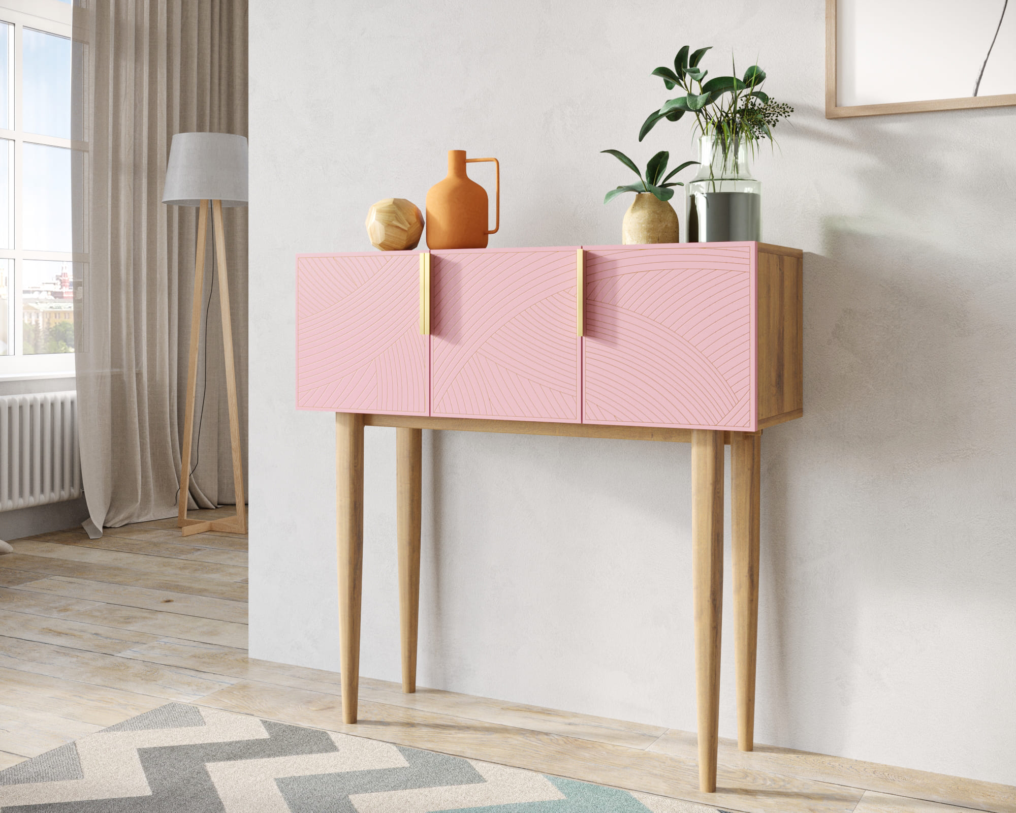 заказать Консоль с тремя дверками "Line" LN15/GR1/pink