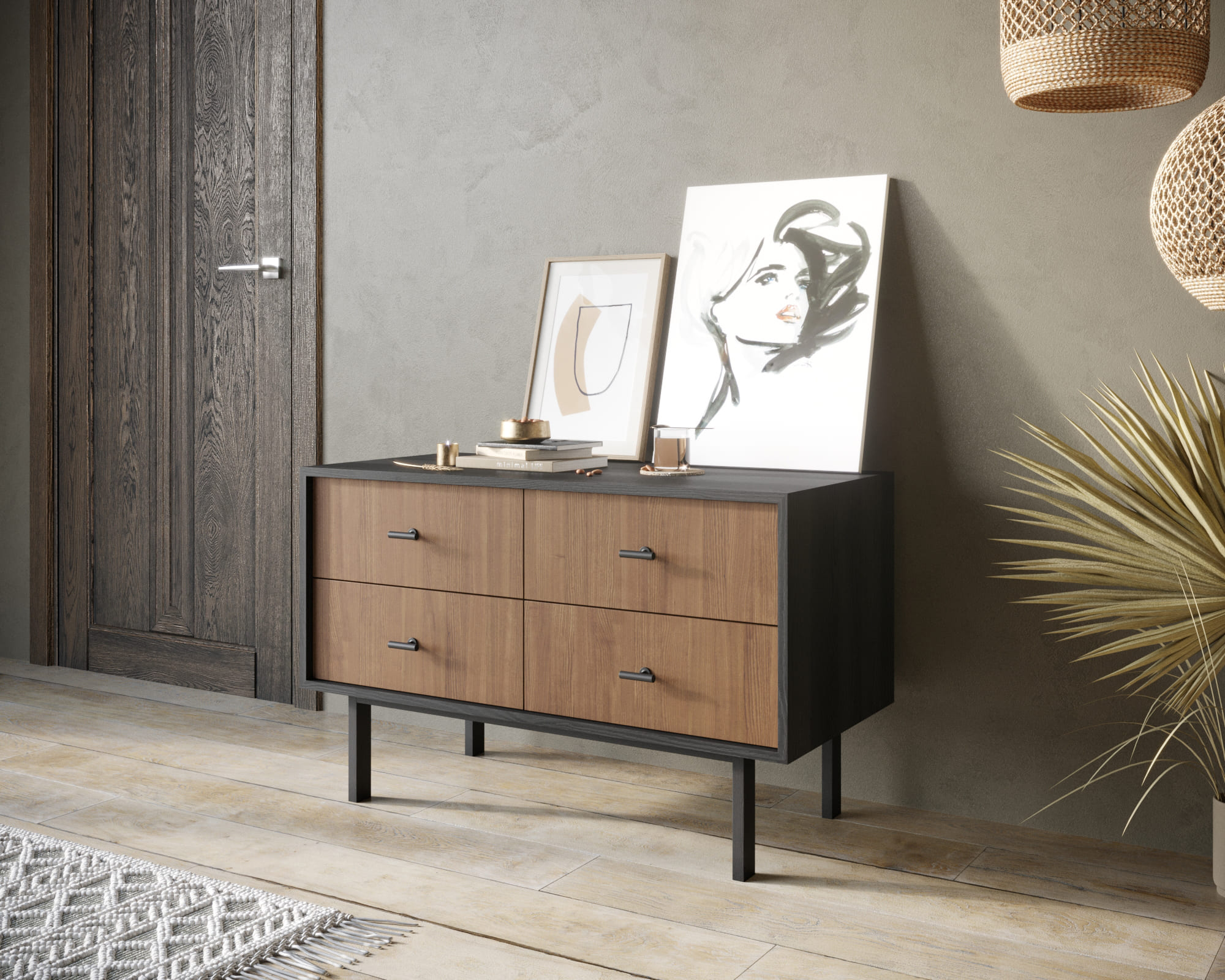 заказать Комод с четырьмя ящиками "Emerson" арт EM05