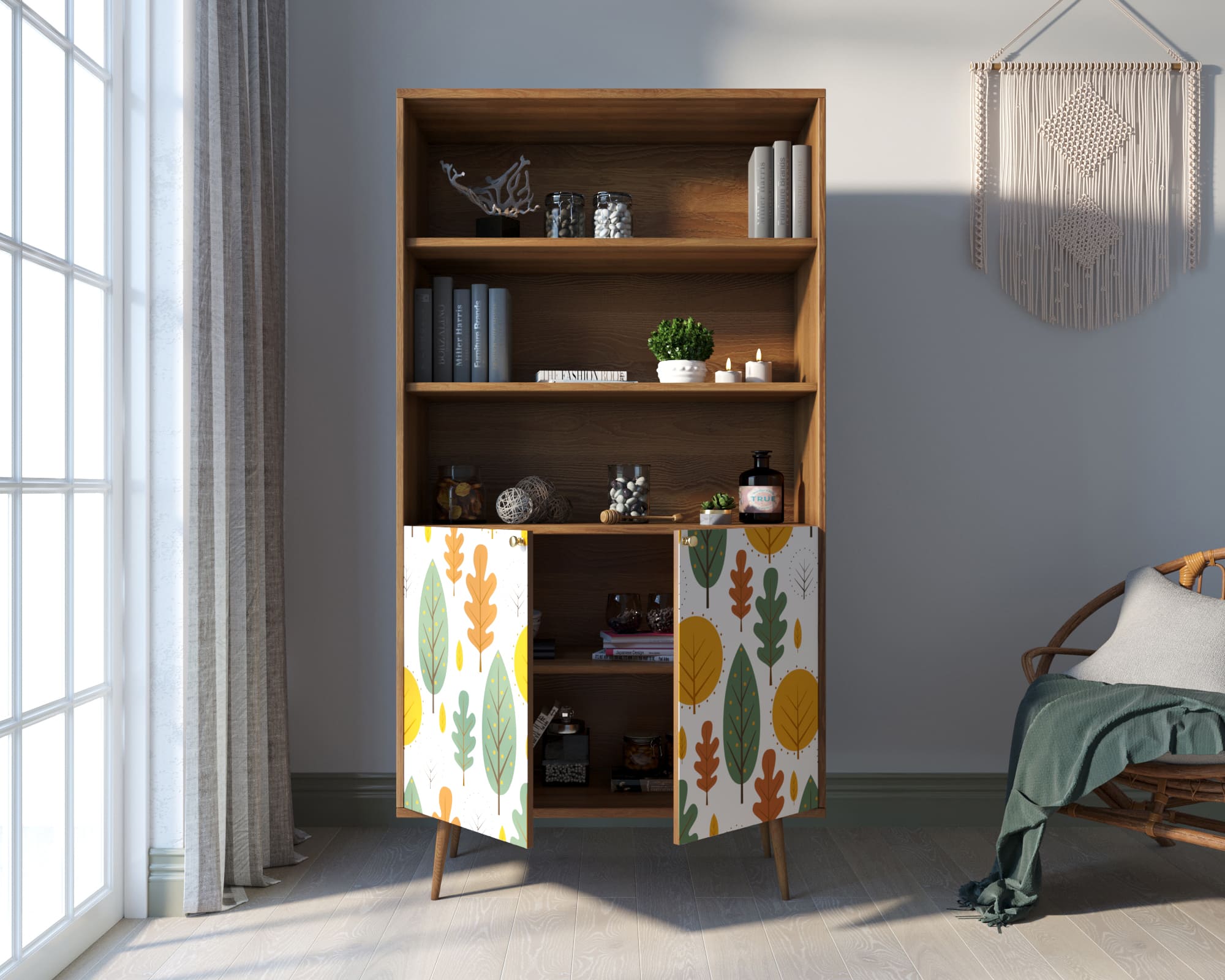 купить Стеллаж с дверками "Berber" принт 30 арт BB26/Print_30