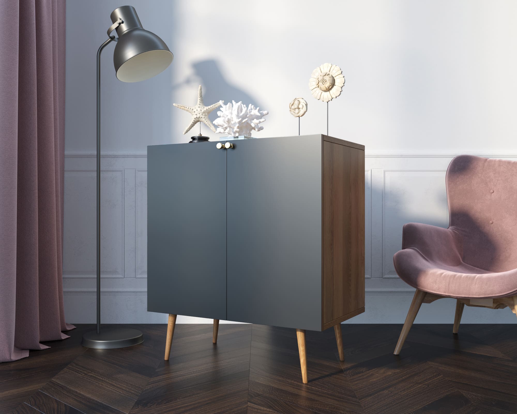 заказать Комод "Berber" две дверки малый 33 принт арт BB38/Print_33