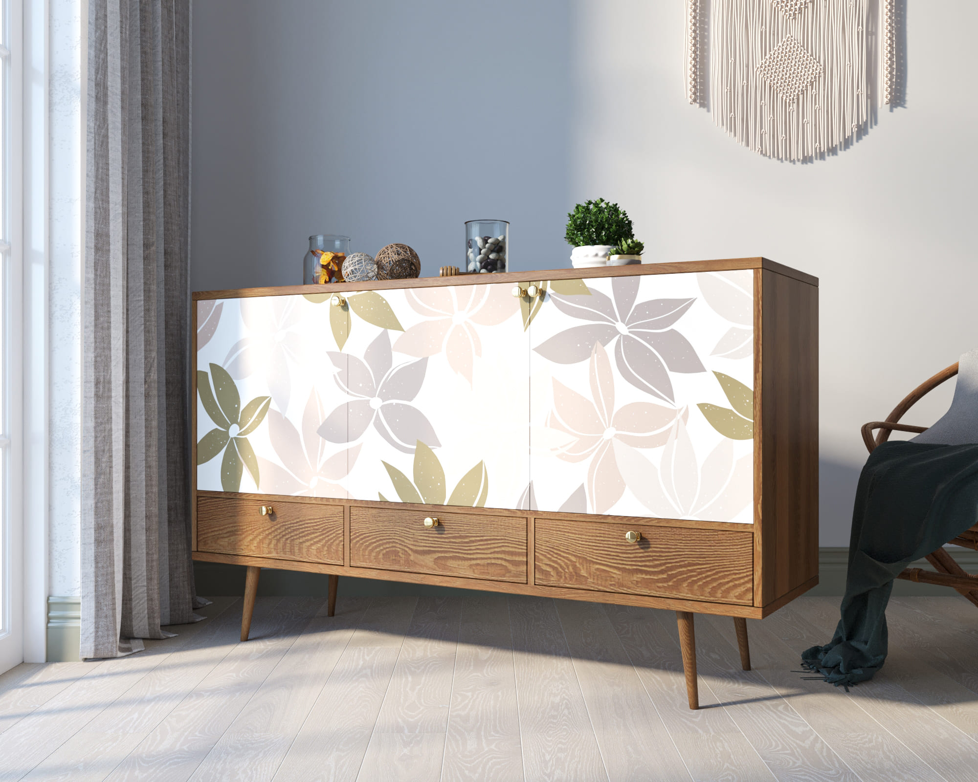 заказать Комод "Berber" три дверки и три ящика 27 принт арт BB24/Print_27