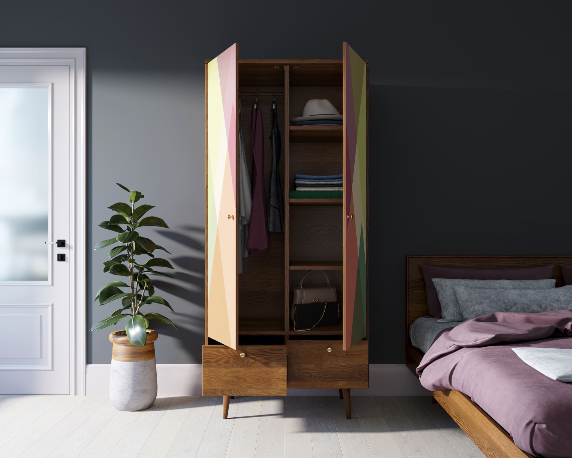 Шкаф двухстворчатый "Berber" принт 16 арт BB16/Print_16 в интернет-магазине в Москве Шкаф двухстворчатый "Berber" принт 16 арт BB16/Print_16 в интернет-магазине