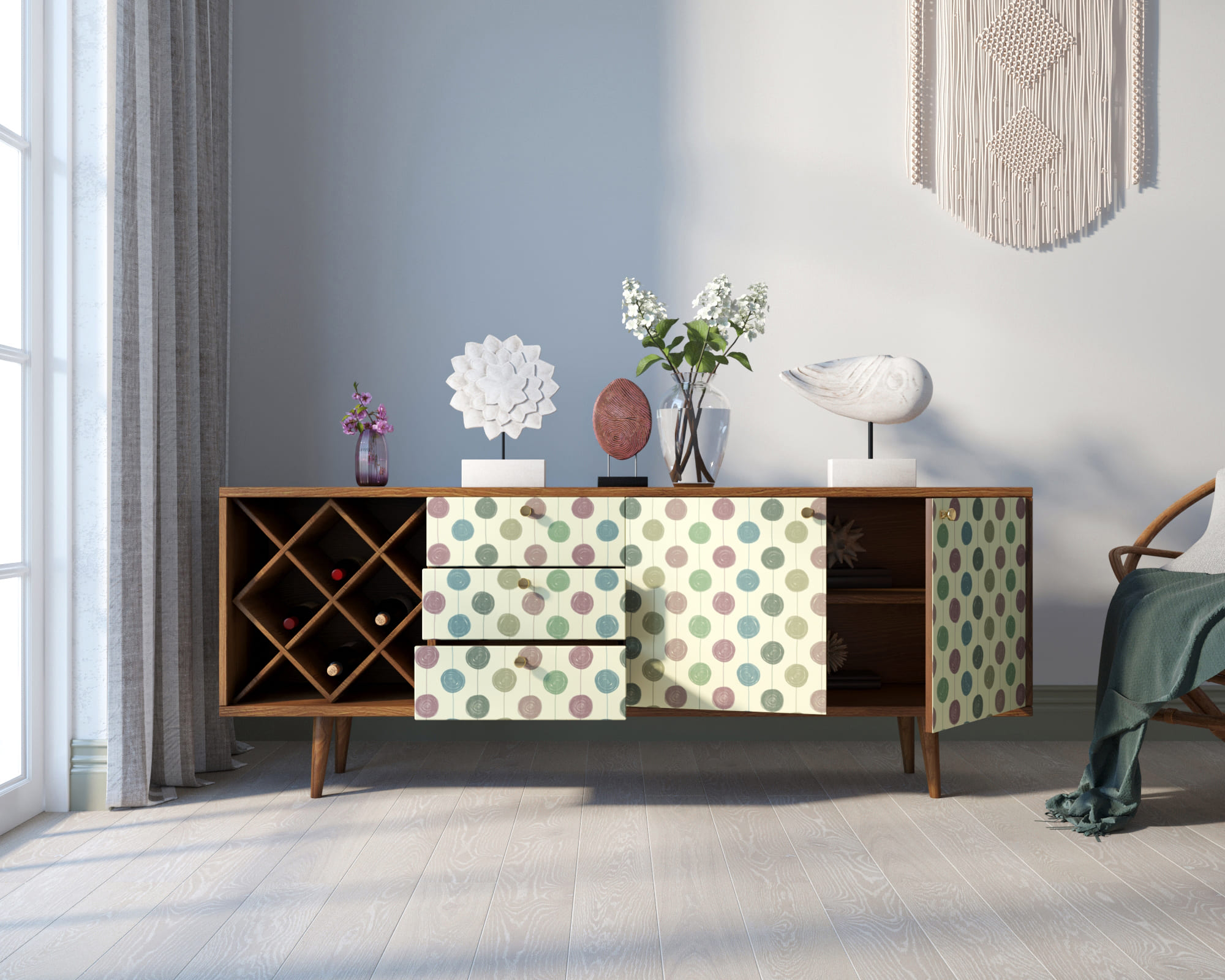 Комод "Berber" удлиненный с бутылочницей 24 принт арт BB15/Print_24 в интернет-магазине в Москве Комод "Berber" удлиненный с бутылочницей 24 принт арт BB15/Print_24 в интернет-магазине