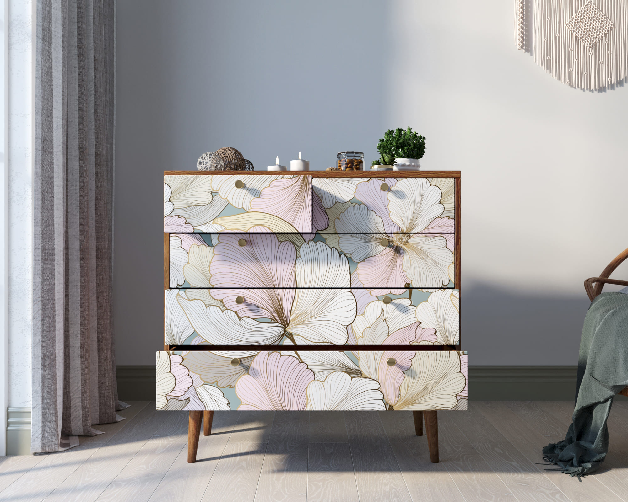 купить Комод "Berber" пять ящиков 31 принт арт BB36/Print_31