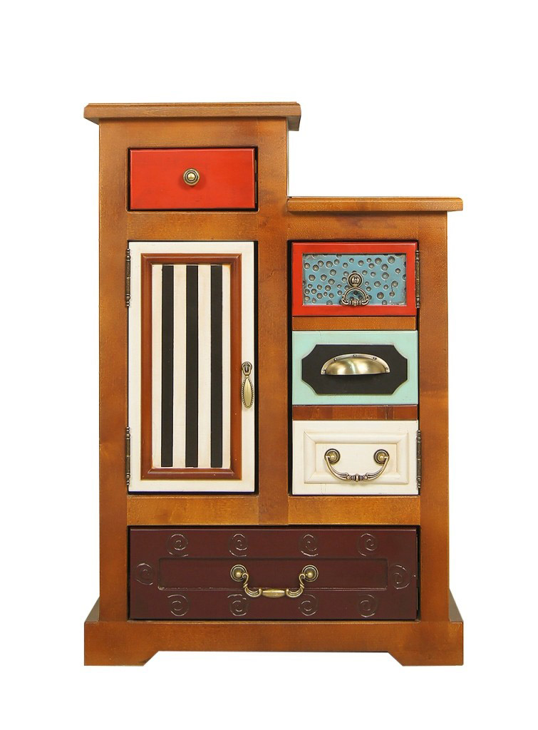 Прикроватная тумба "Gouache Birch" арт M20010ETG/1, разноцветная в интерьере