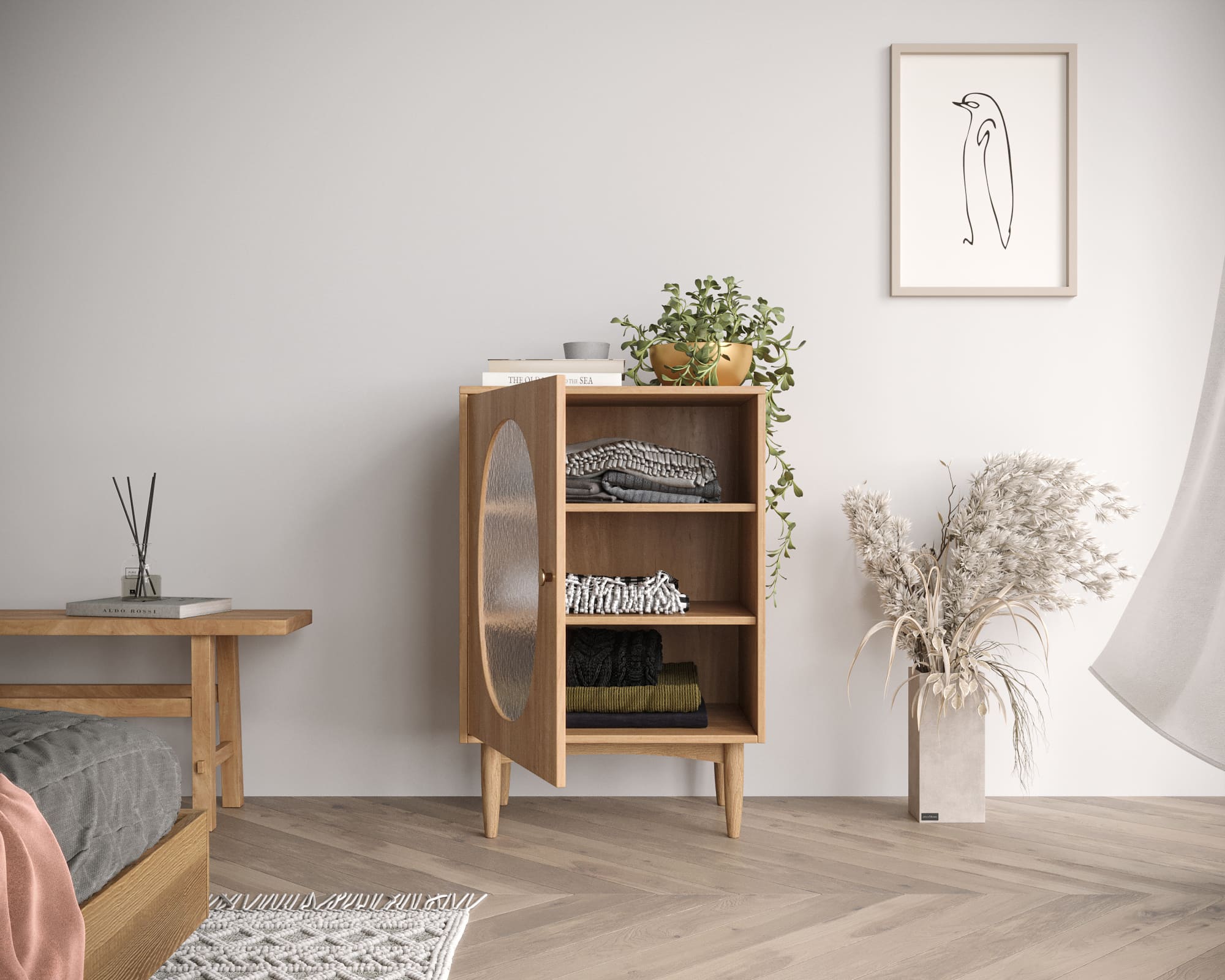 купить Тумба "Bubble" с одной дверкой арт BBL02, цвет - орех