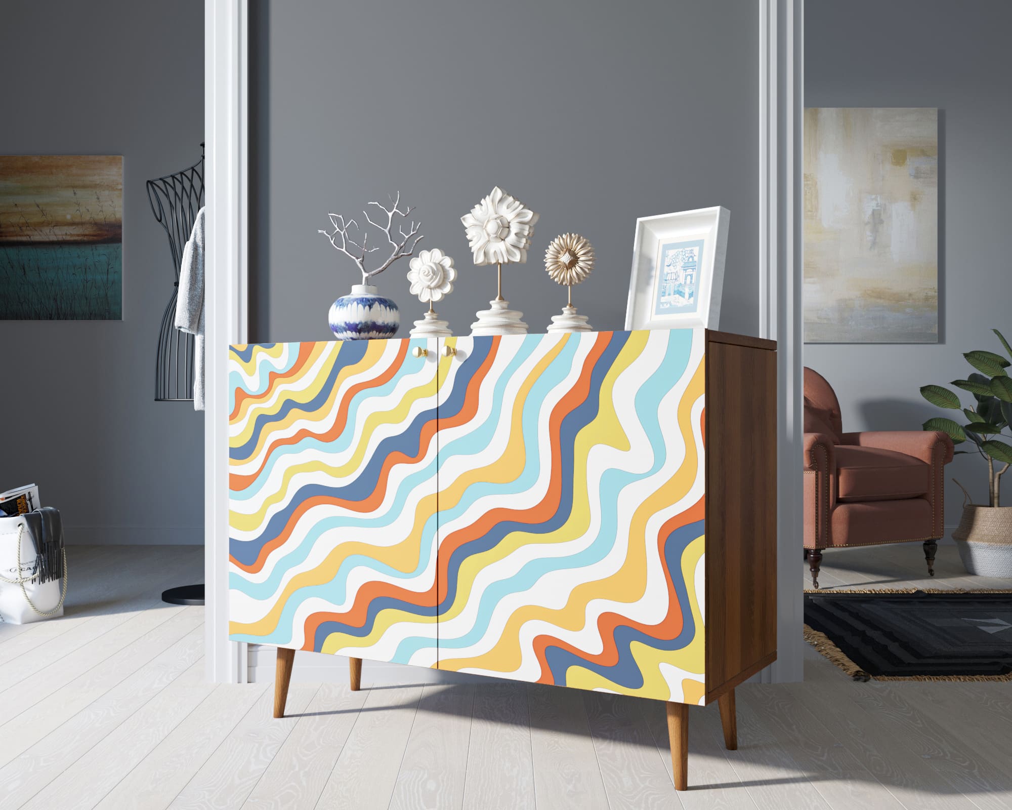 фото Комод с принтом 21 "Berber" две дверки арт BB04/Print_21 в Москве фото Комод с принтом 21 "Berber" две дверки арт BB04/Print_21