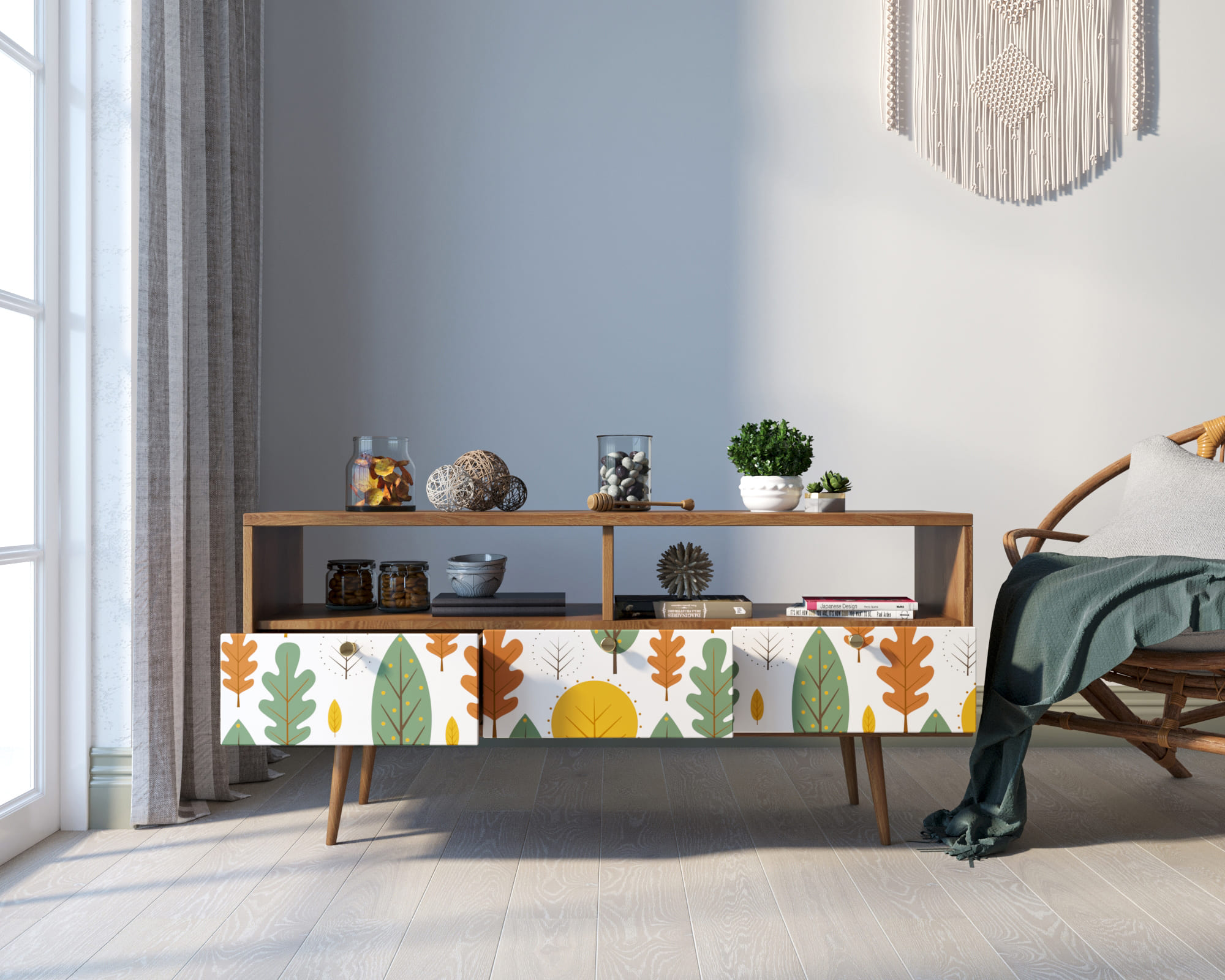 купить Консоль "Berber" с тремя ящиками принт 30 арт BB23/Print_30 в Москве купить Консоль "Berber" с тремя ящиками принт 30 арт BB23/Print_30