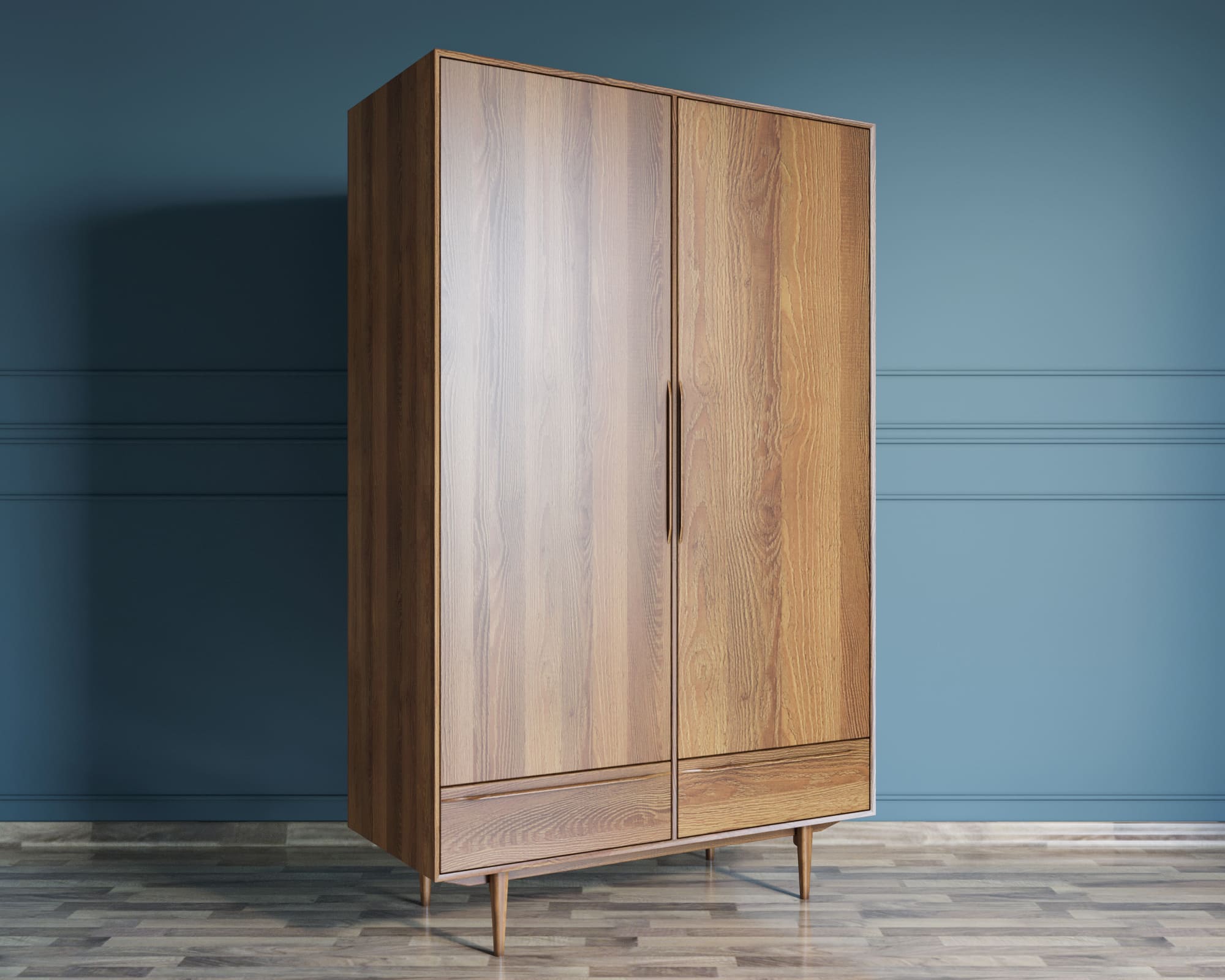 фото Шкаф двустворчатый  "Bruni" с двумя ящиками арт BR27/2