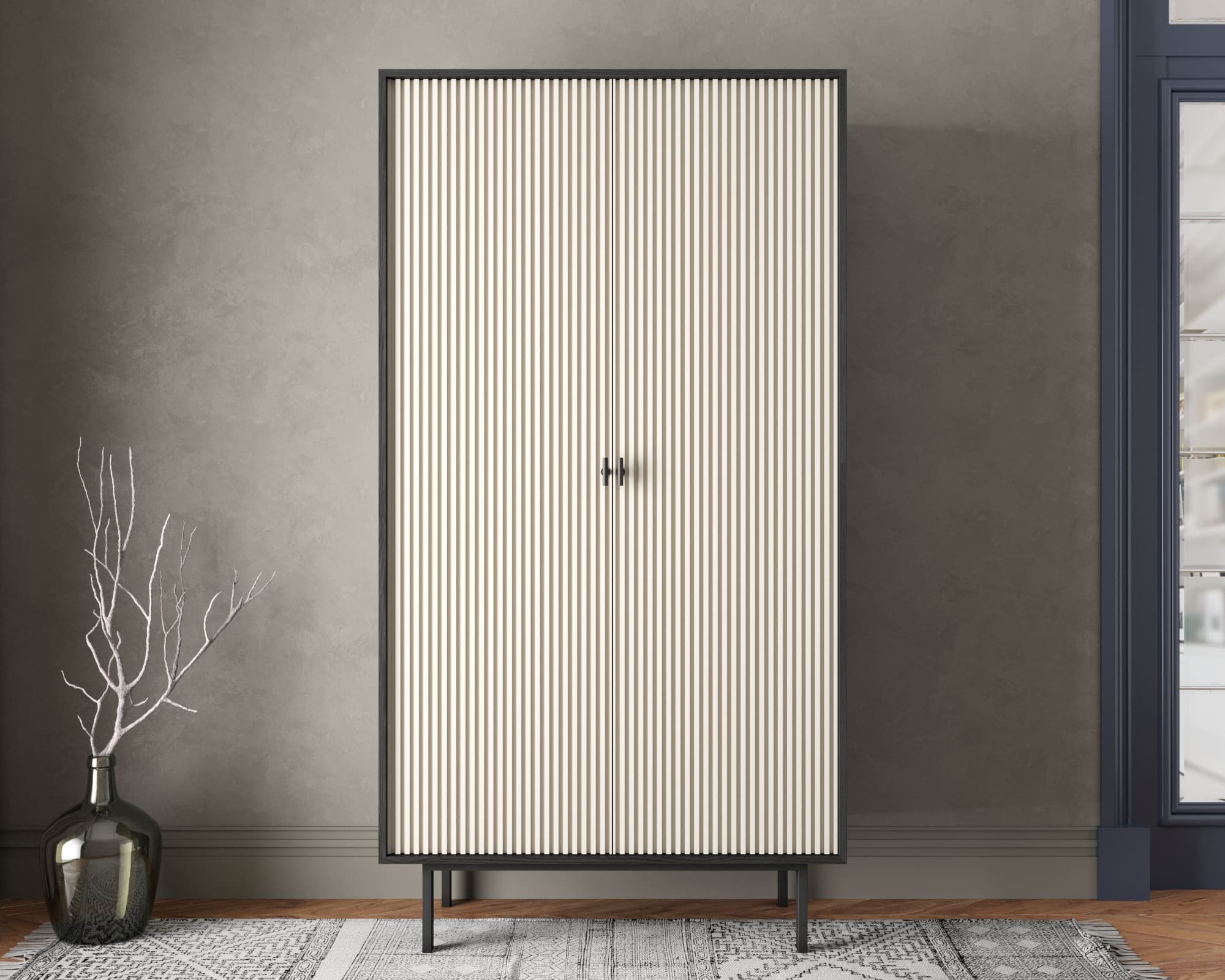 Шкаф двухдверный "Emerson" арт EM091/milky/L в интернет-магазине