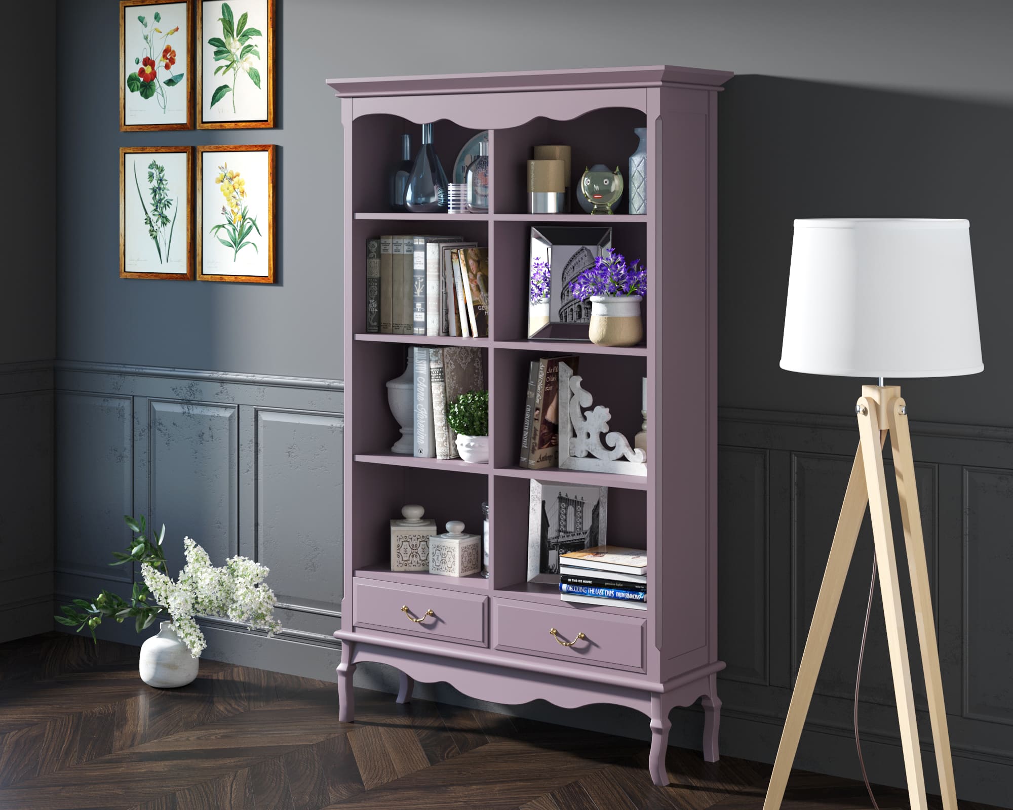 заказать Стеллаж Leontina Lavanda двойной арт GS27/2L