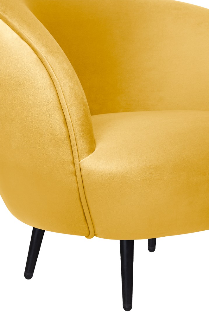 фото Мягкое кресло Small Benee Yellow на черных ножках