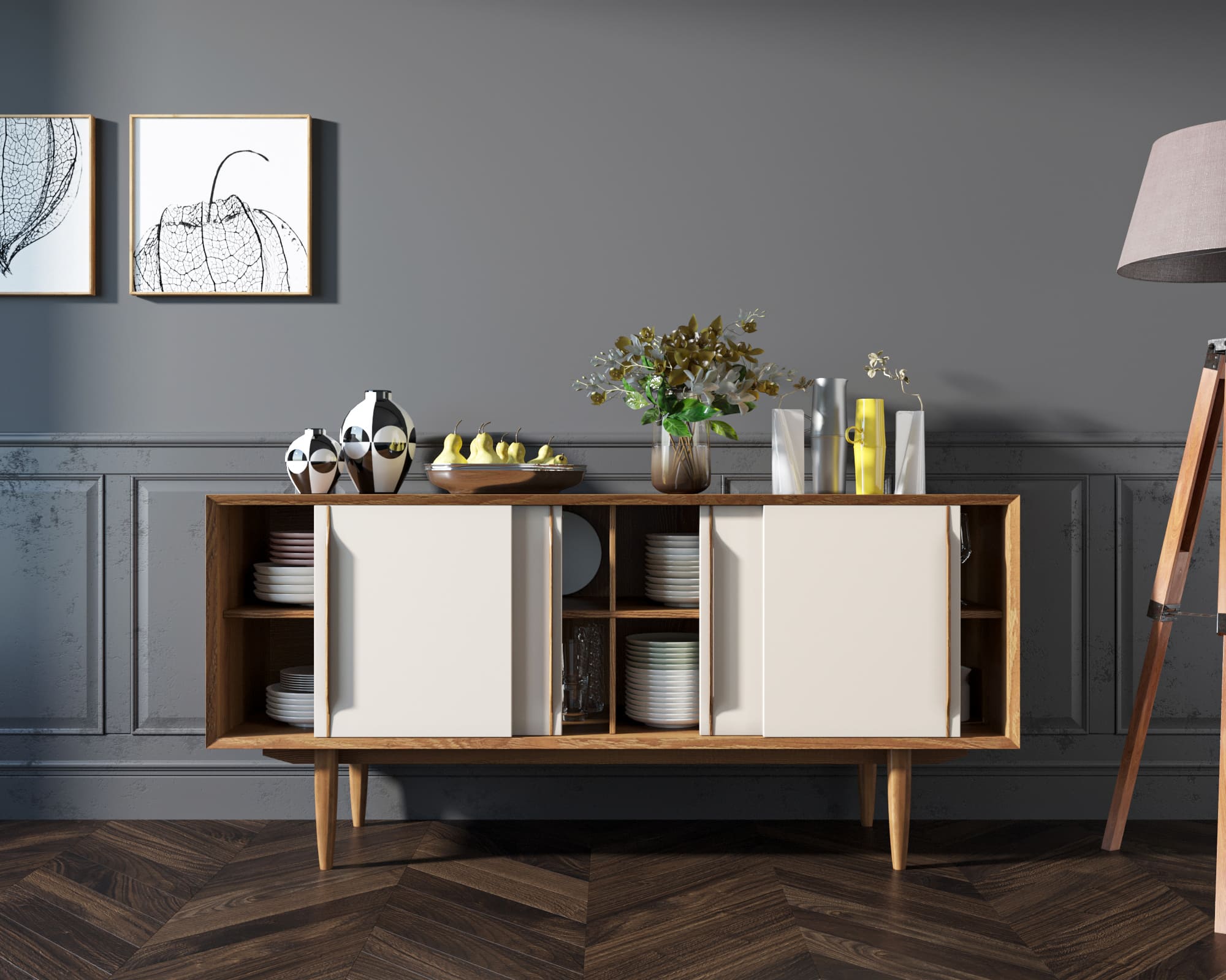 купить Комод "Bruni white" четыре дверки арт BR23WH