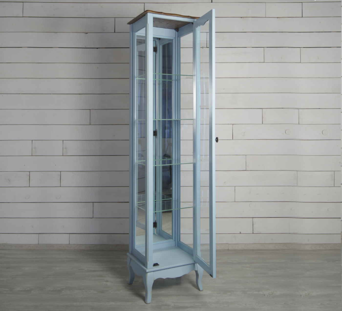 заказать Шкаф "Leontina Blue" для посуды узкий/высокий арт ST9319RB в интернет-магазине