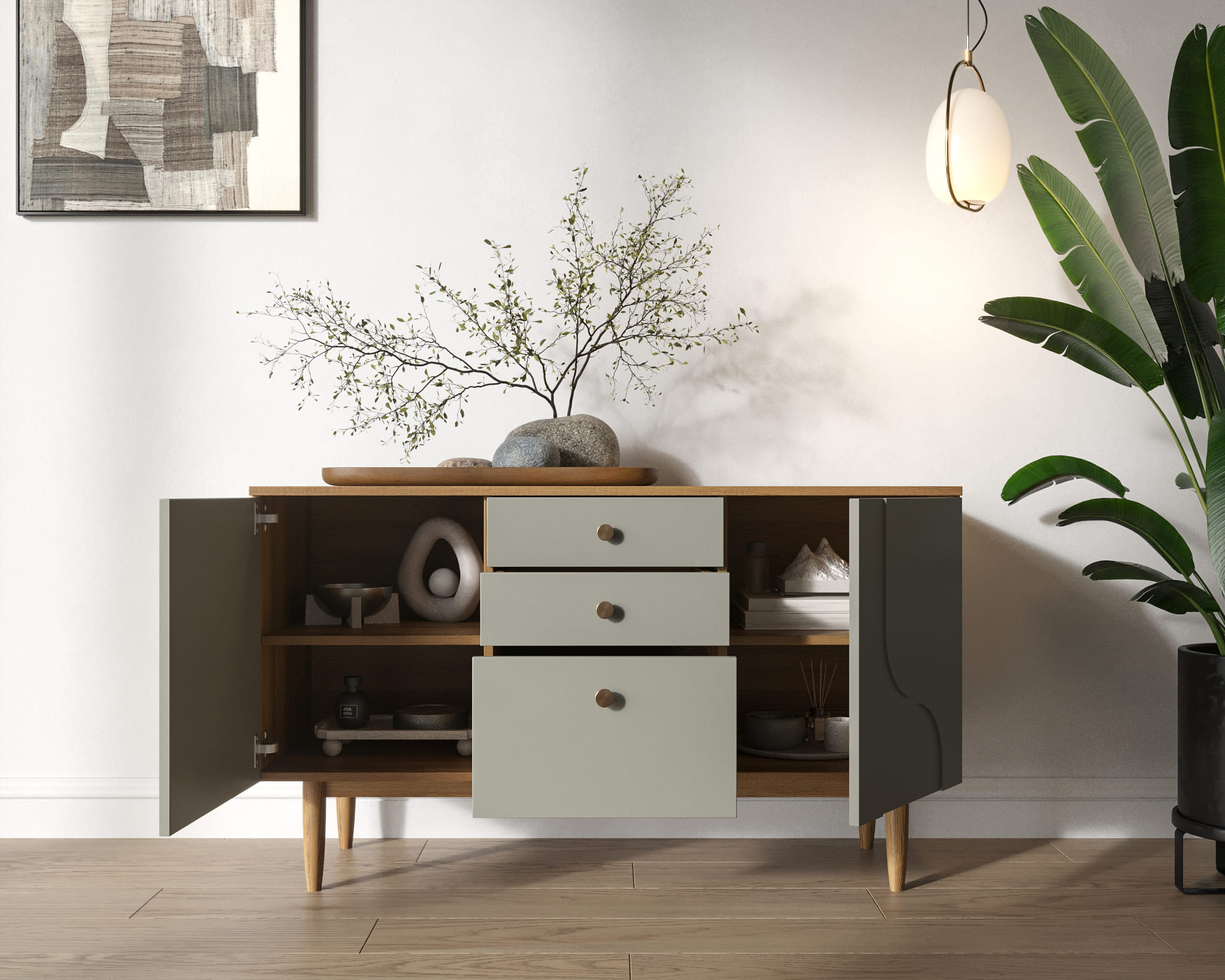 купить Комод с двумя дверками и ящиками "Arka" AR04-F2 в Москве купить Комод с двумя дверками и ящиками "Arka" AR04-F2