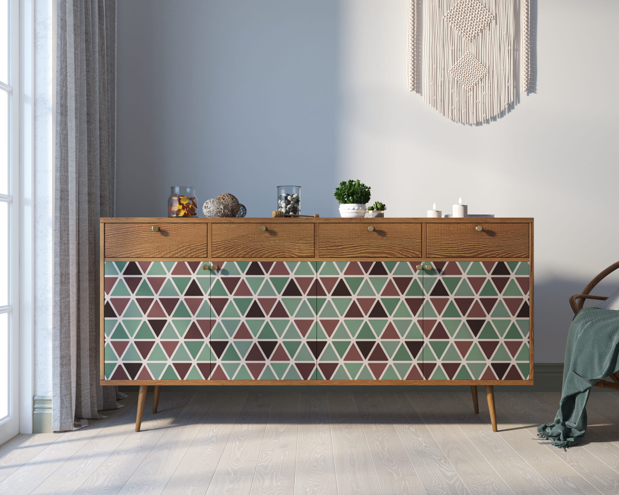 Комод "Berber" четыре дверки и четыре ящика 26 принт арт BB25/Print_26 в интернет-магазине