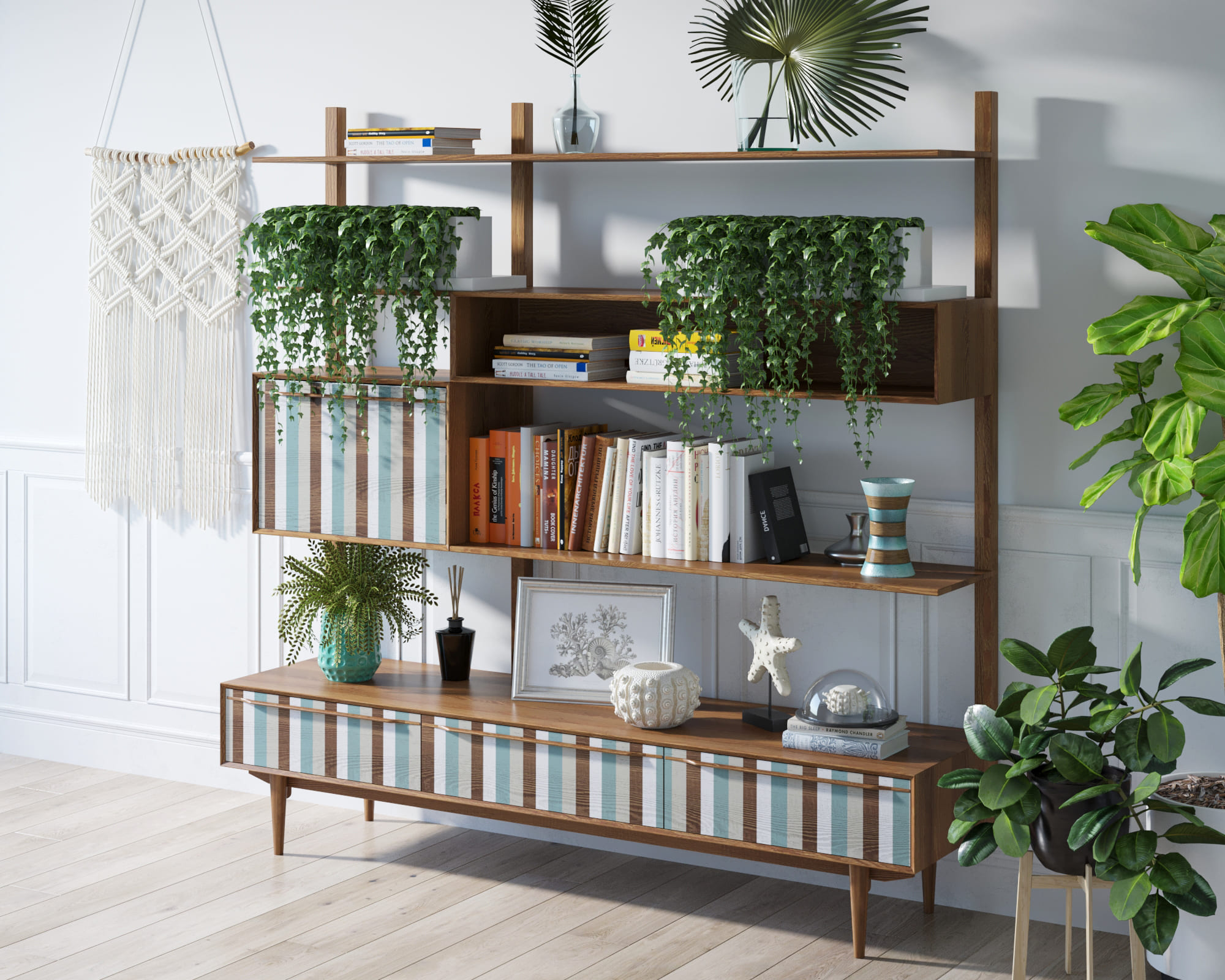 купить Стеллаж "Bruni print 1" с ящиками арт BR-20/print_1