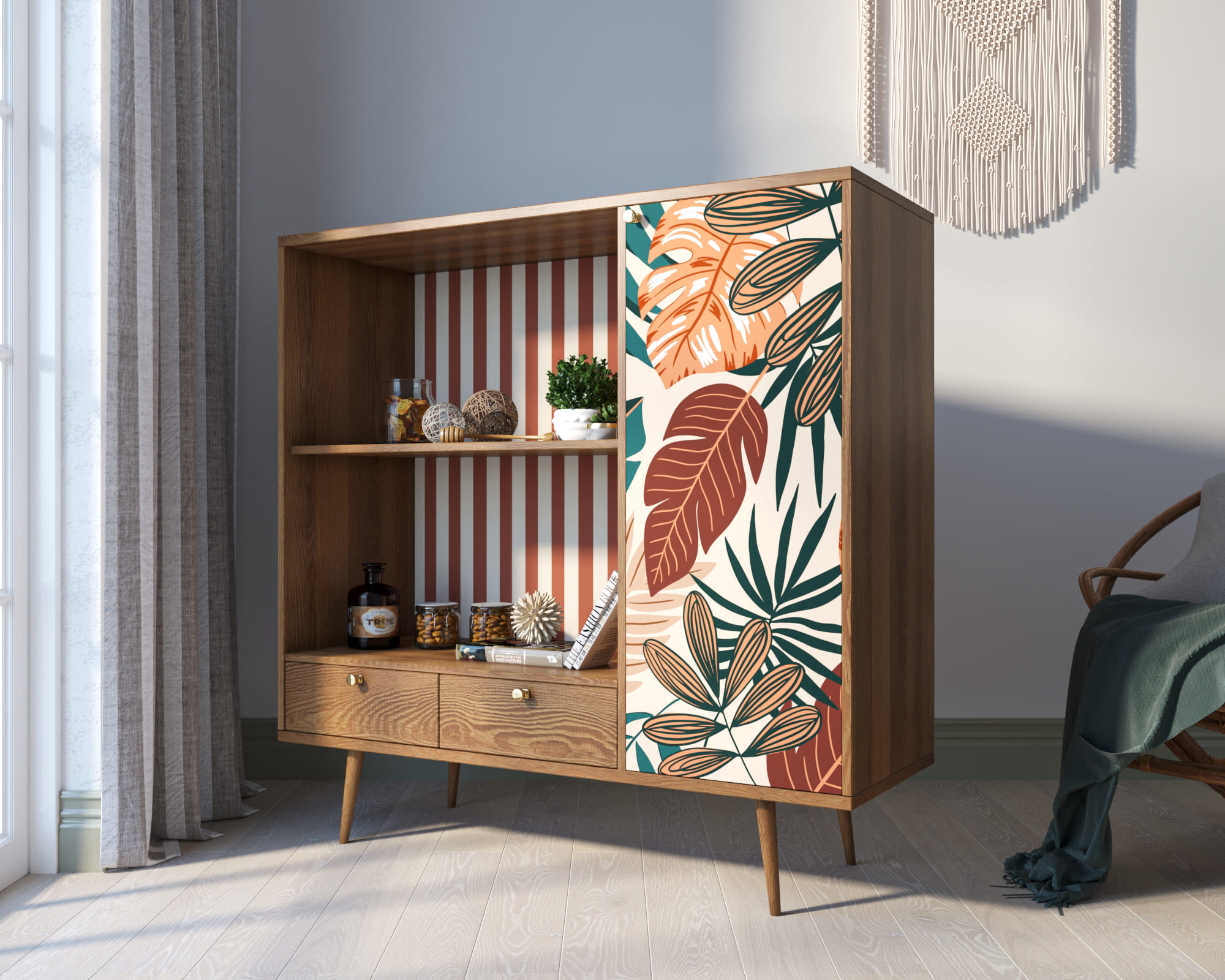 заказать Стеллаж с нишей "Berber" принт 25 арт BB28/Print_25