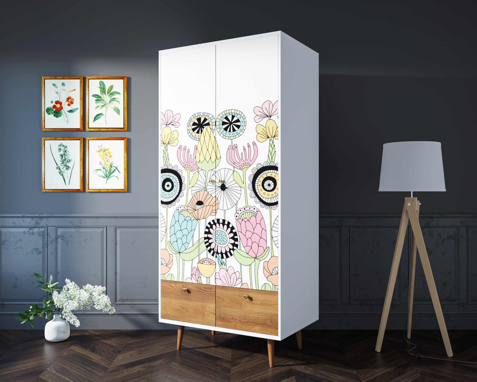 Шкаф двухстворчатый "Berber" принт 3 арт BB16/Print_03 в интернет-магазине
