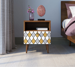 купить Тумбочка "Berber" с одним ящиком 22 принт арт BB06/Print_22, разноцветная