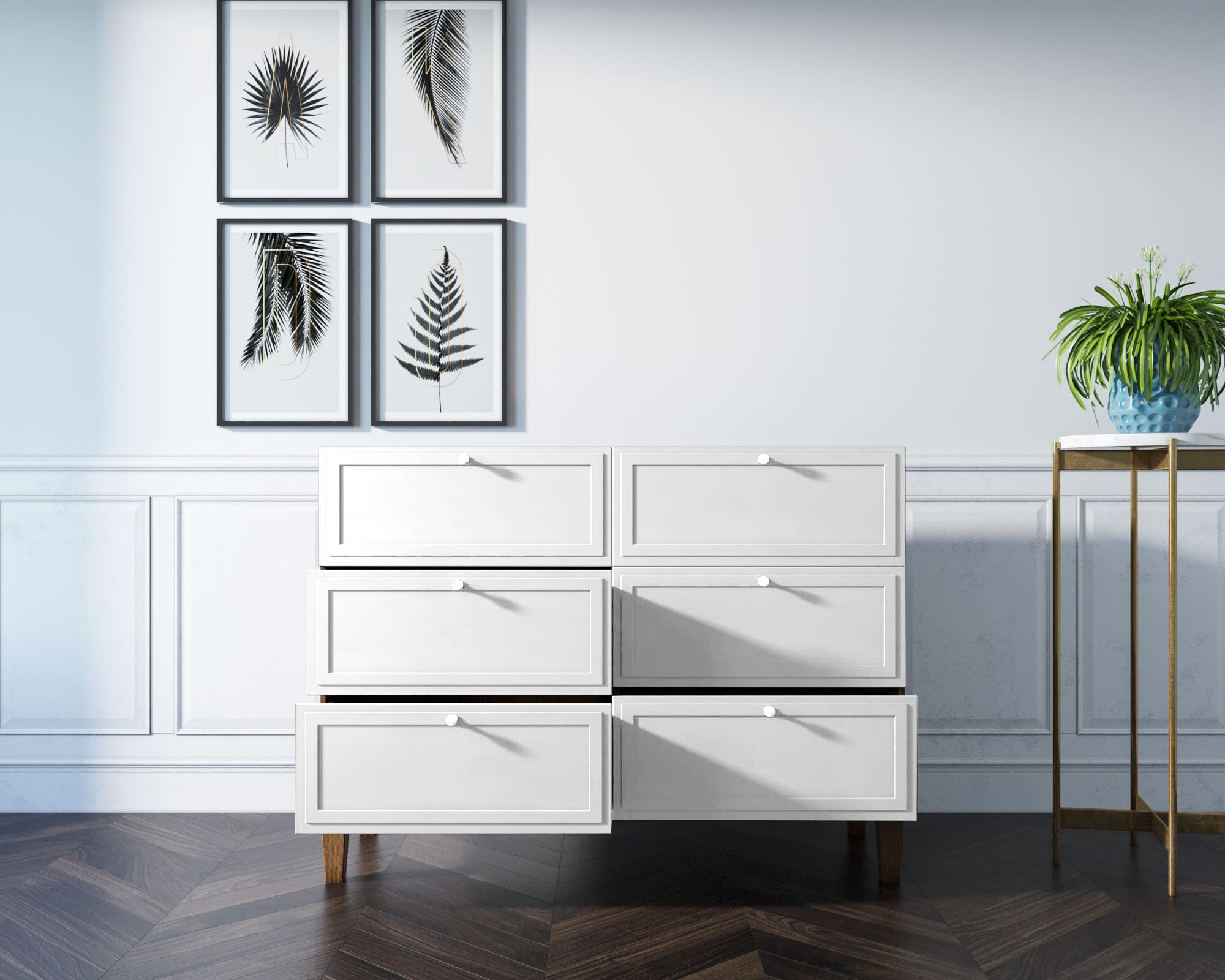 купить Комод "Andersen" на 6 ящиков арт AN06WH