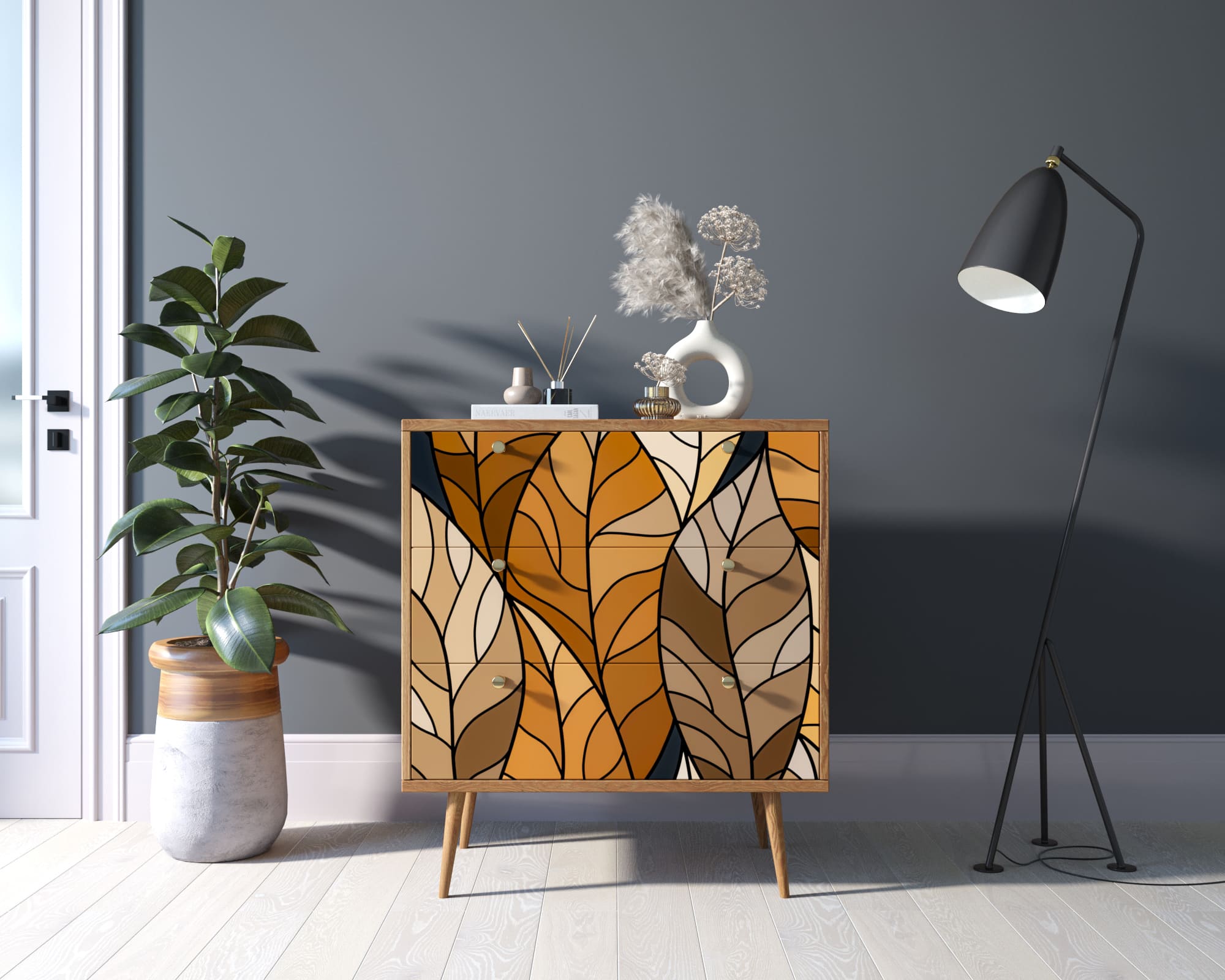 Комод "Berber" три ящика 08 принт арт BB40/Print_08 в интернет-магазине