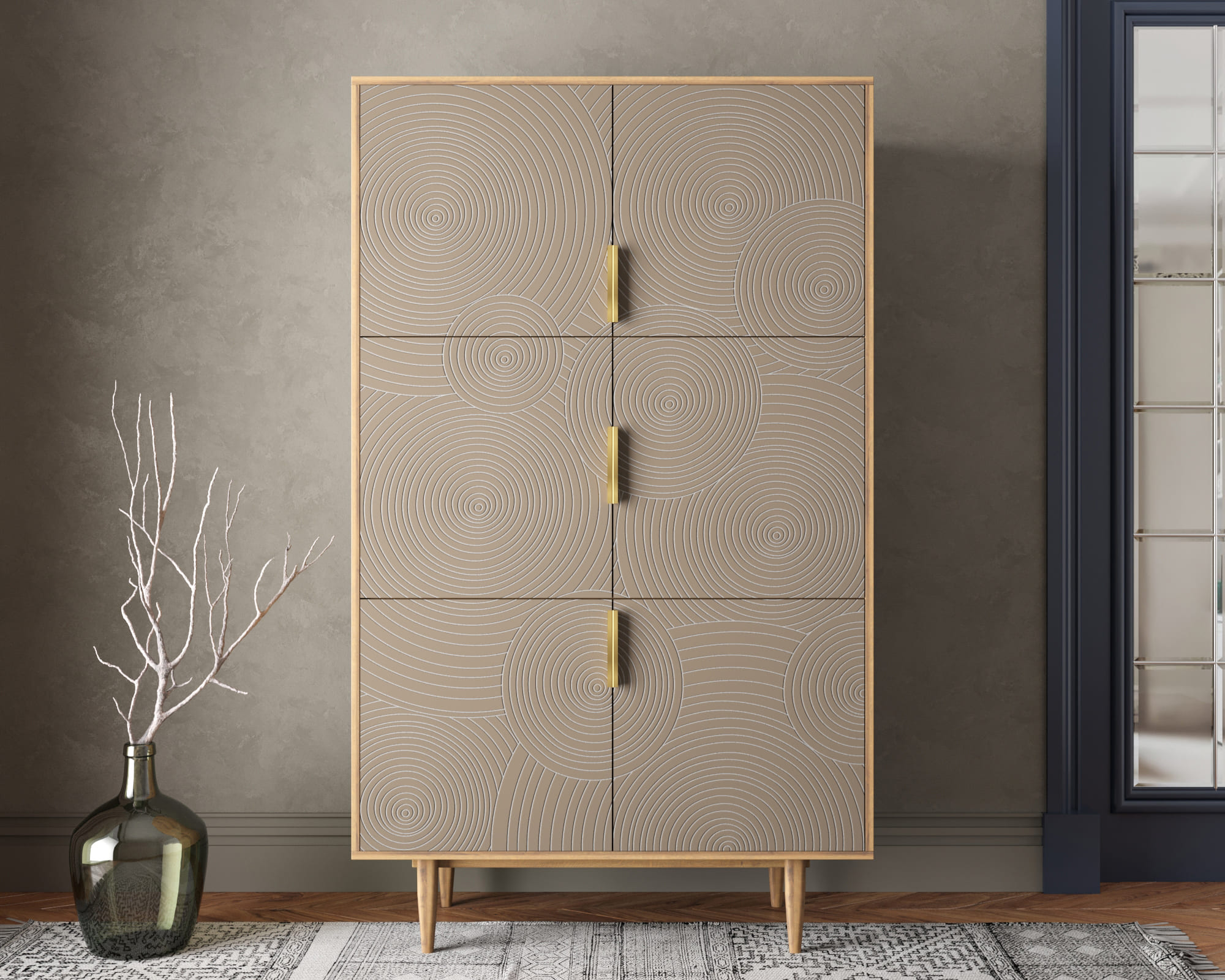 Большой комод с шестью дверками "Line" R20/beige в интернет-магазине в Москве Большой комод с шестью дверками "Line" R20/beige в интернет-магазине