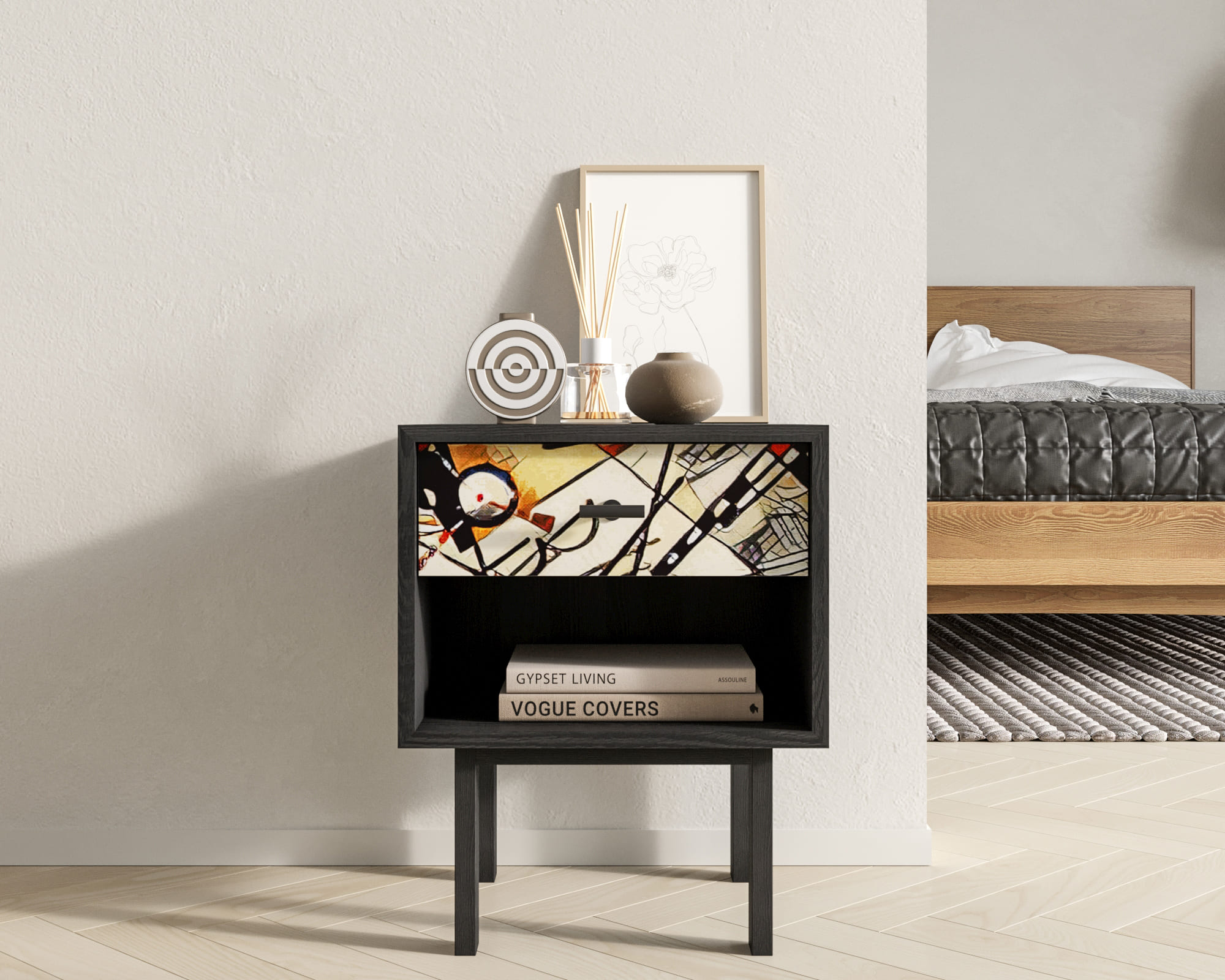 Тумбочка с верхним ящиком "Emerson" by Kandinsky арт EM11/Print_01 в интернет-магазине в Москве Тумбочка с верхним ящиком "Emerson" by Kandinsky арт EM11/Print_01 в интернет-магазине