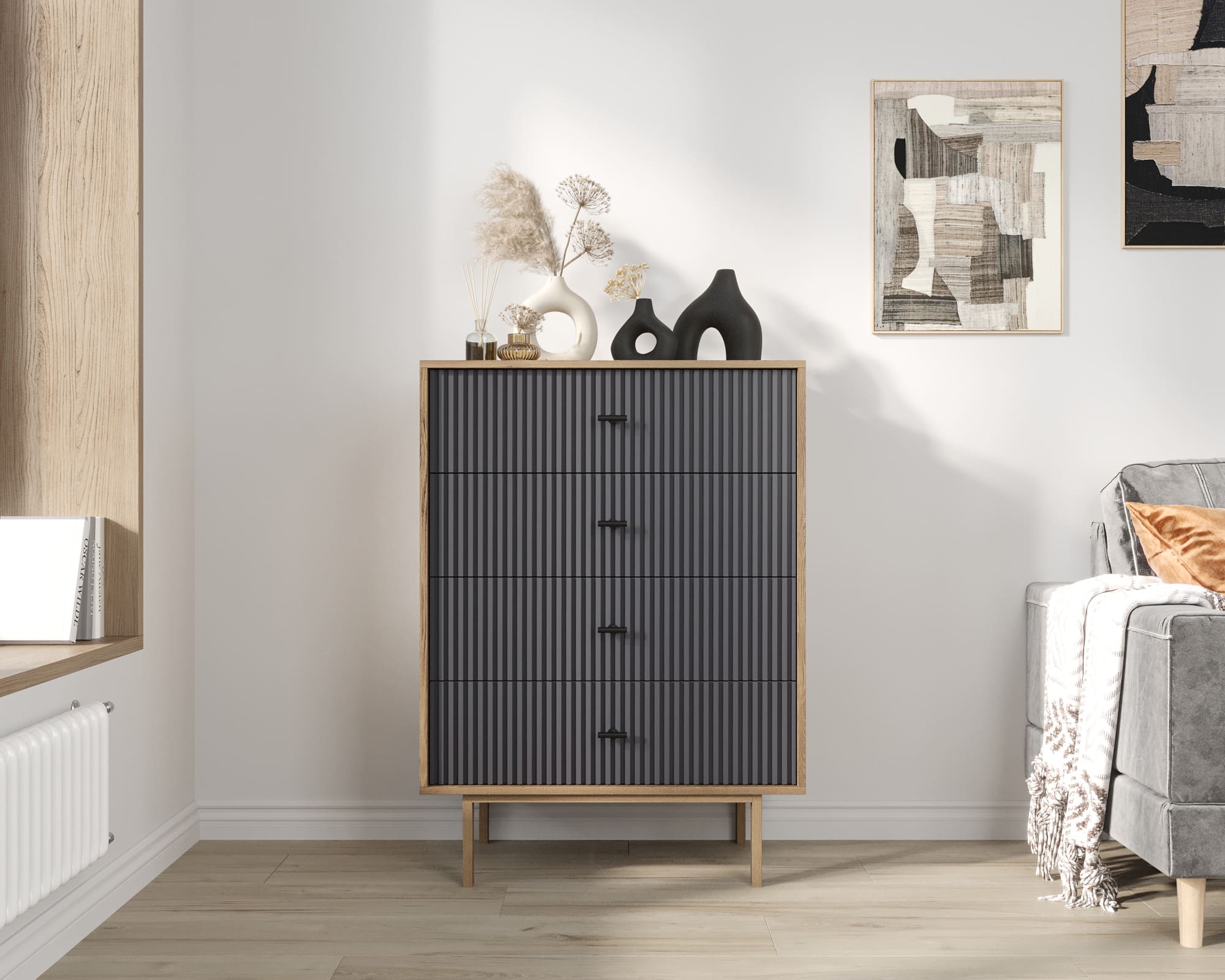 Комод вертикальный с четырьмя ящиками "Emerson" арт EM18/7024/L в интернет-магазине