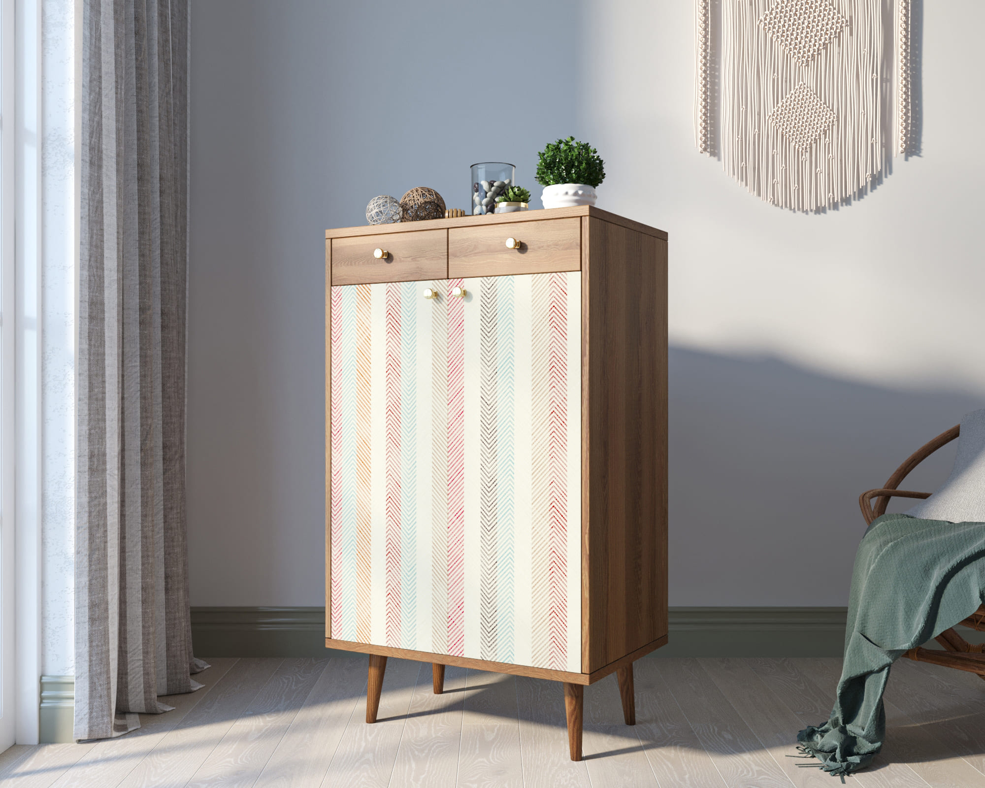 заказать Комод "Berber" два ящика и дверки 45 принт арт BB46/Print_45