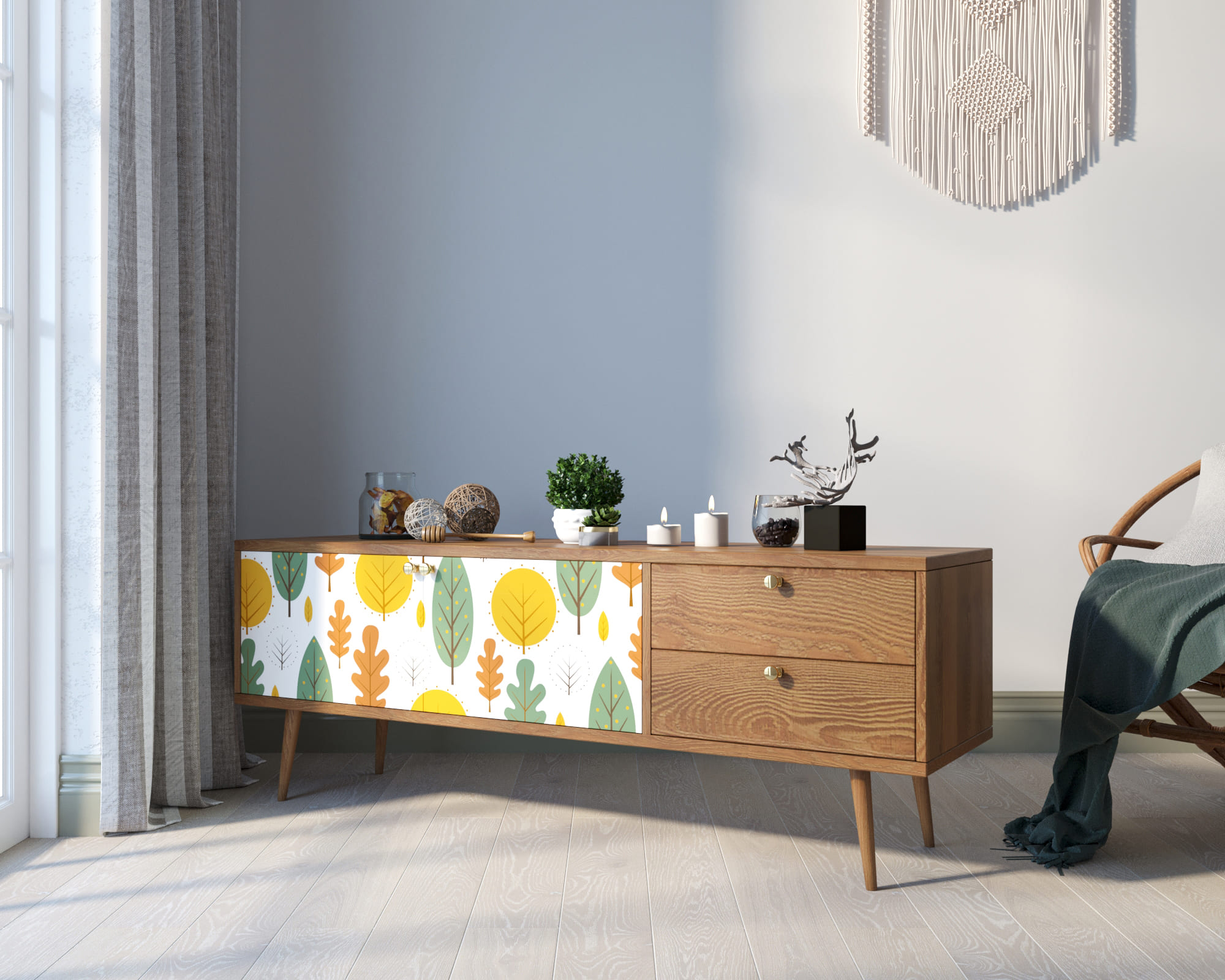 заказать Комод "Berber" два ящика и две дверки 30 принт арт BB27/Print_30