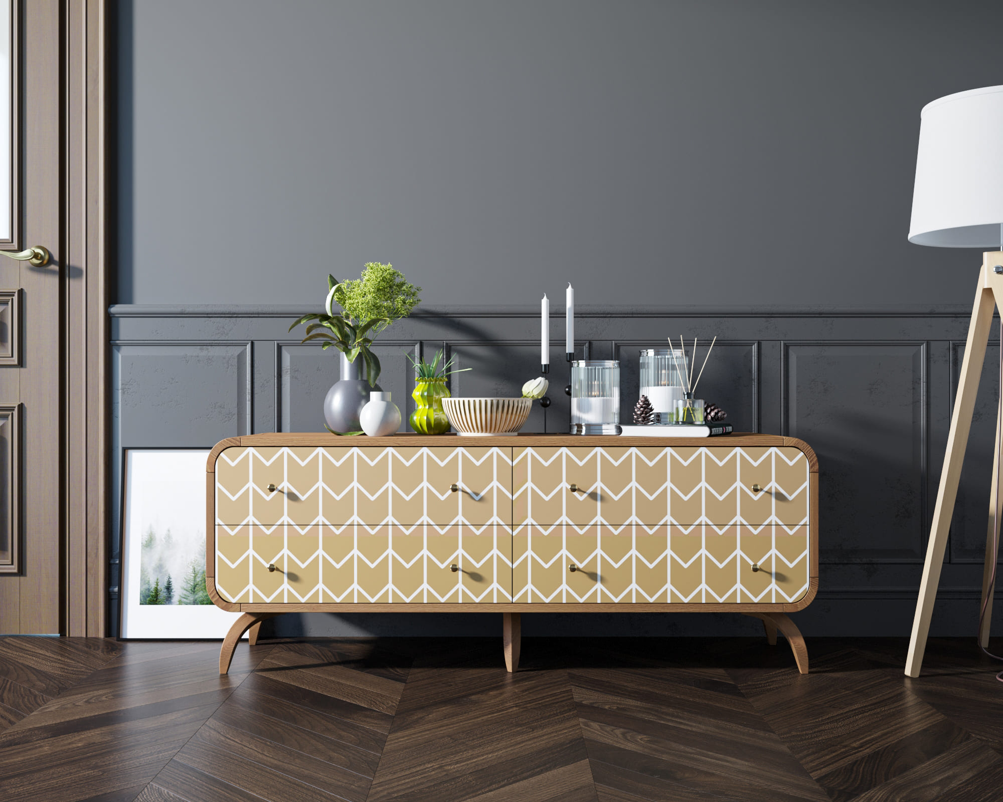 Комод "Ellipse print" c принтом 1 арт EL01/Print_1 в интернет-магазине