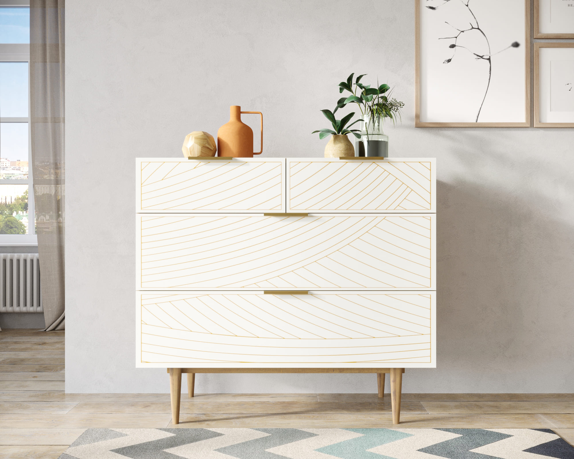 Комод с четыремя ящиками "Line" LN14/GR1/beige в интернет-магазине