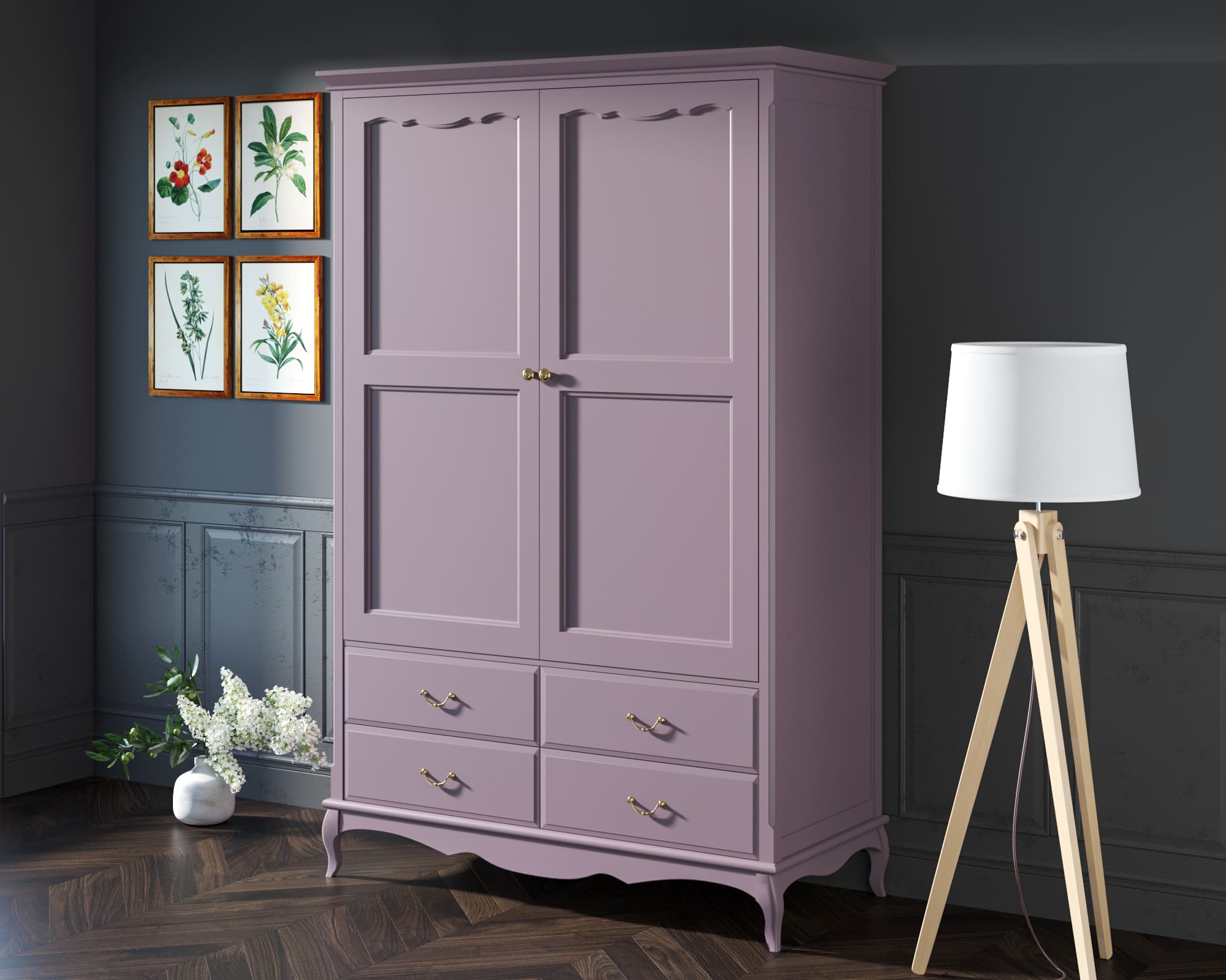 заказать Шкаф "Leontina Lavanda" двустворчатый с ящиками арт ST9327KR2L