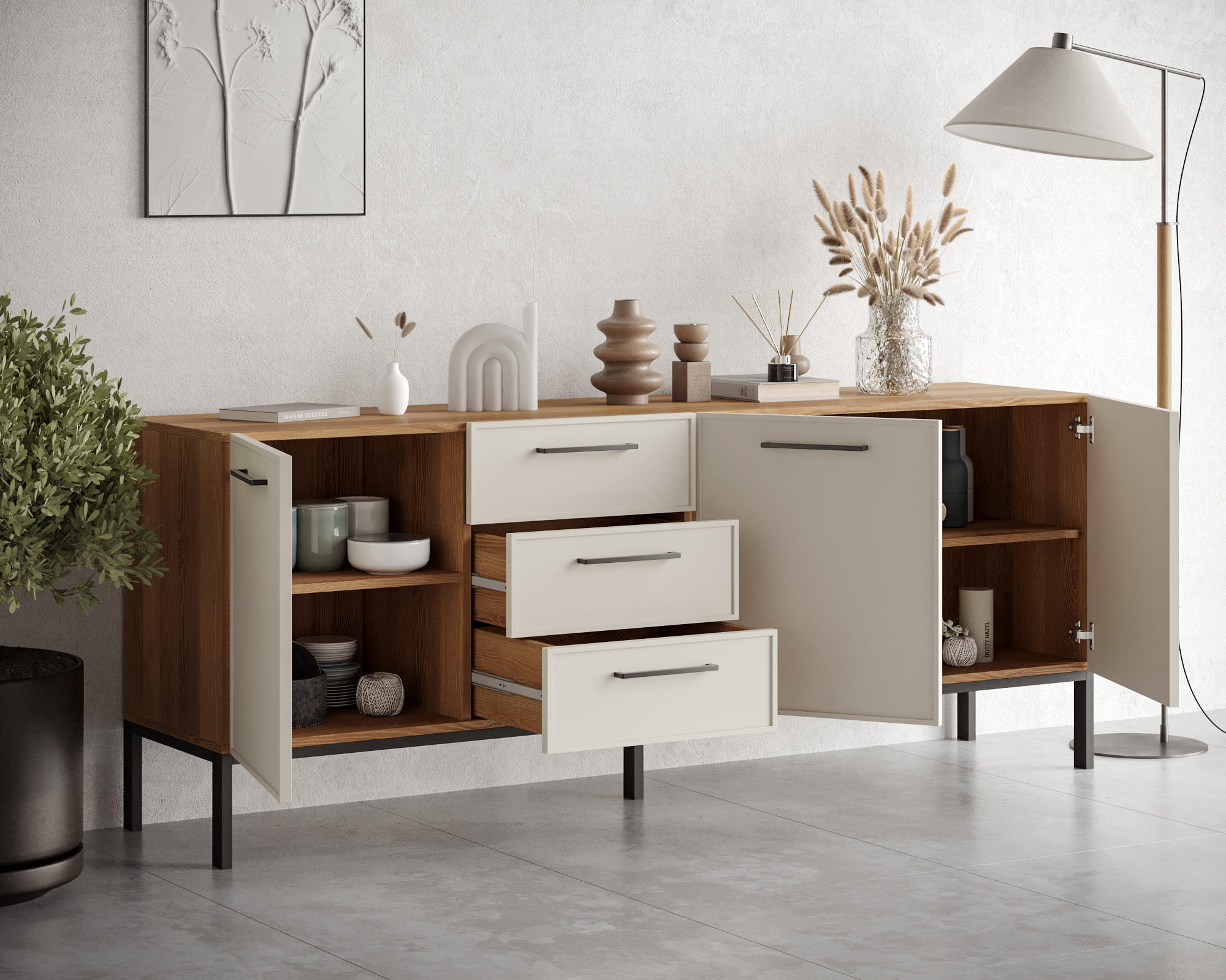 заказать Комод с тремя дверками и тремя ящиками "Nicole" арт NEM07 в Москве заказать Комод с тремя дверками и тремя ящиками "Nicole" арт NEM07