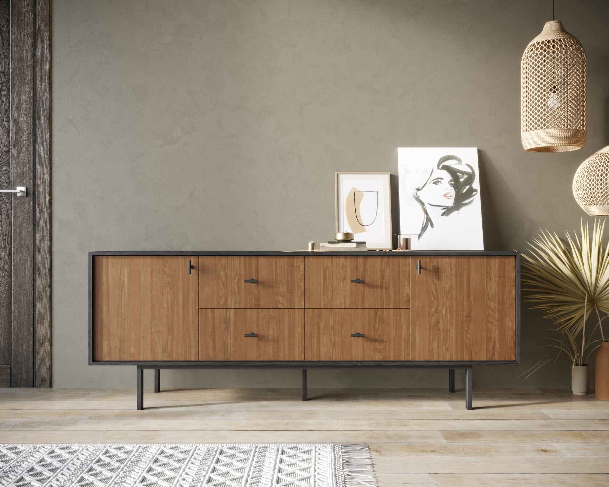 Комод две дверки и четыре ящика "Emerson" арт EM19 в интернет-магазине в Москве Комод две дверки и четыре ящика "Emerson" арт EM19 в интернет-магазине