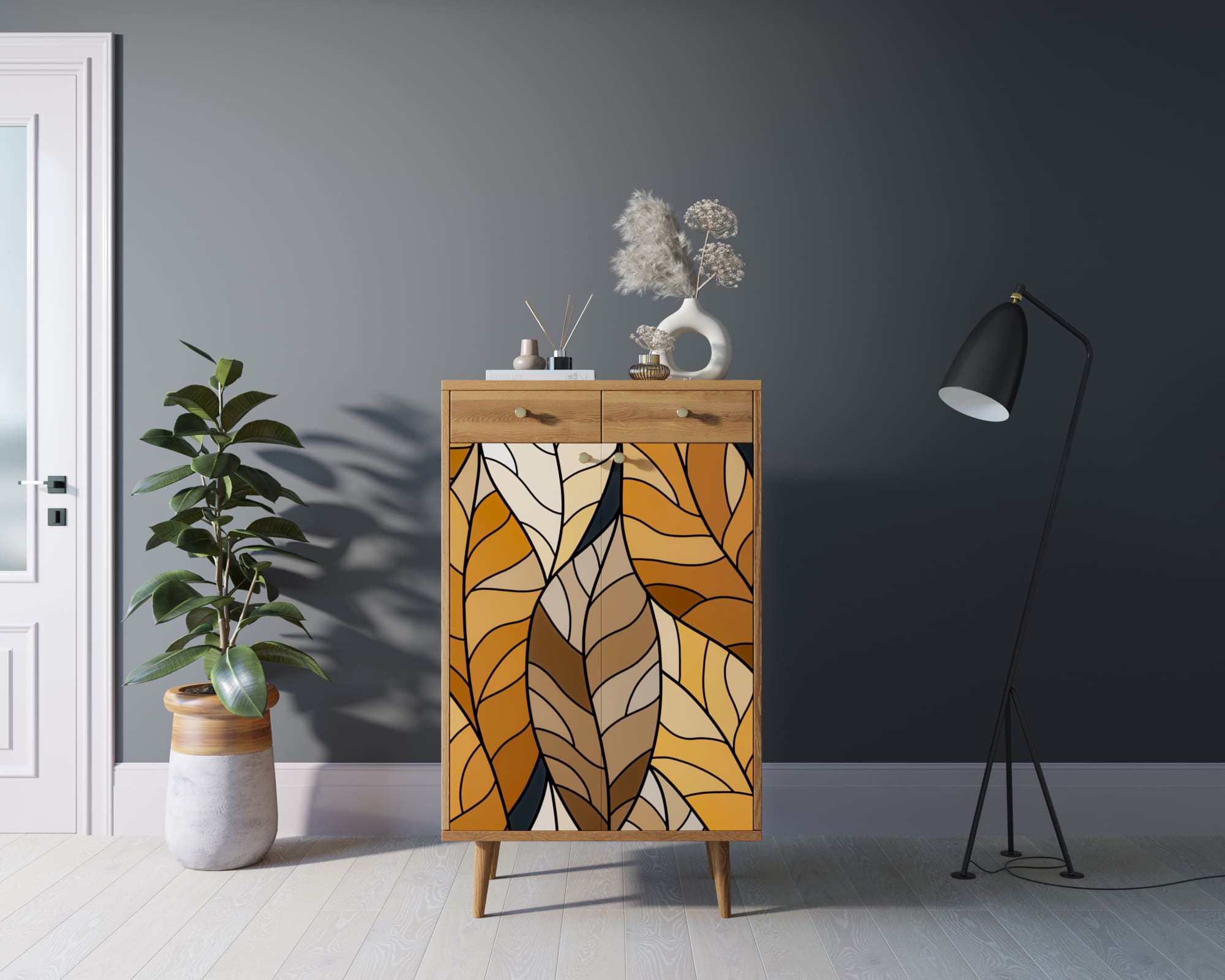 Комод "Berber" два ящика и дверки 08 принт арт BB46/Print_08 в интернет-магазине