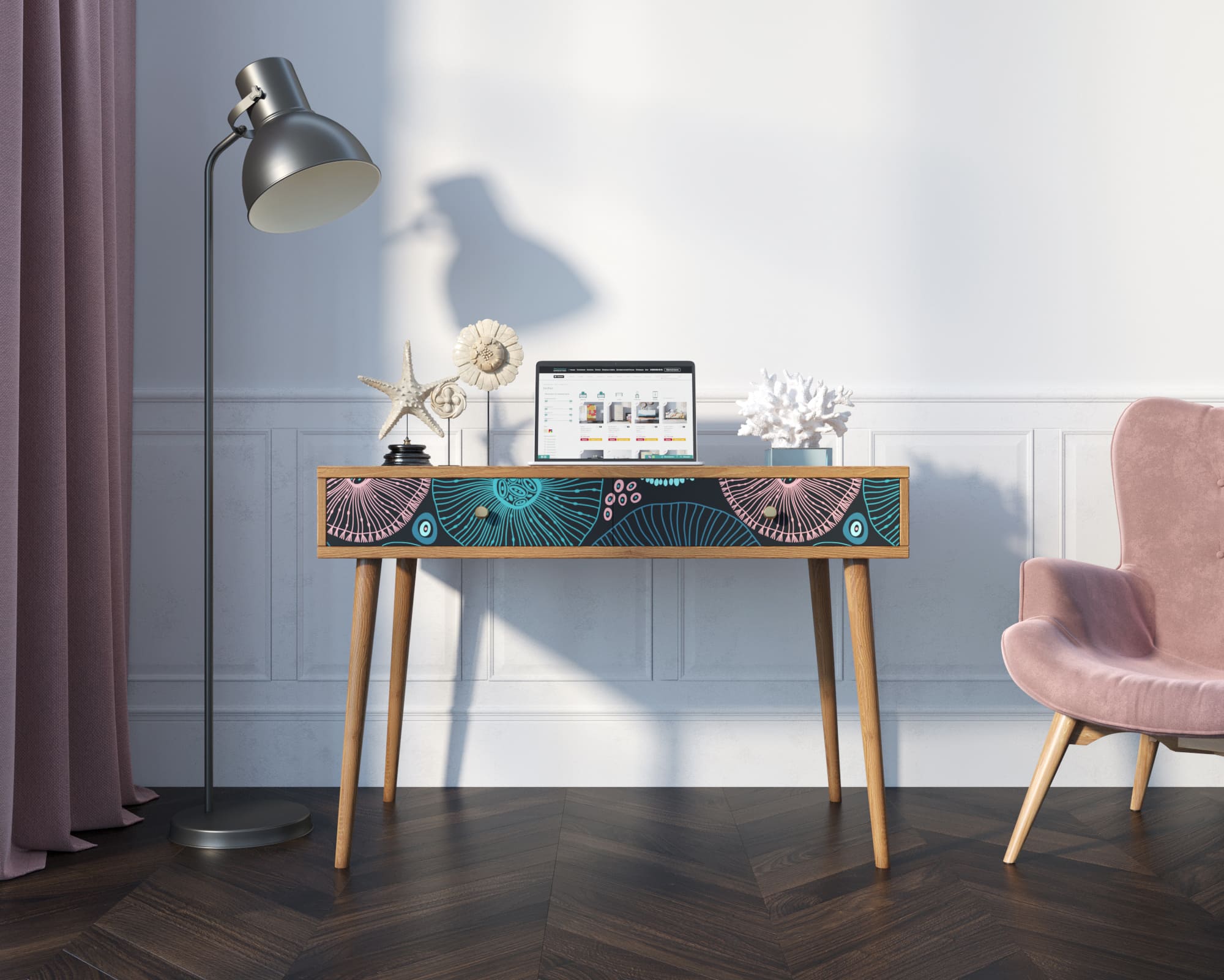 Стол рабочий "Berber" малый принт 32 арт BB32/Print_32 в интернет-магазине