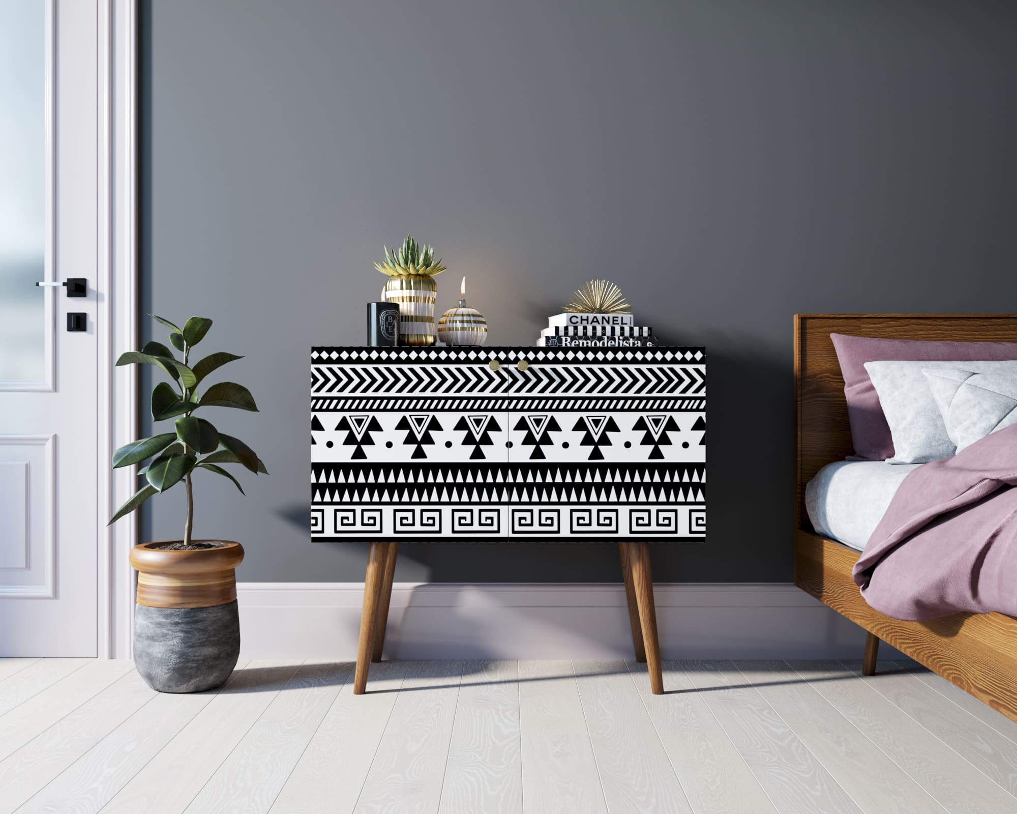 Комод на высоких ножках "Berber" малый принт 19 арт BB13/Print_19 в интерьере в Москве Комод на высоких ножках "Berber" малый принт 19 арт BB13/Print_19 в интерьере