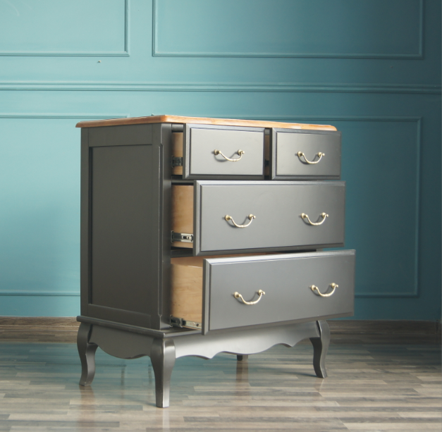 Черный комод "Leontina"  (4 ящика) арт ST9335BLK в интернет-магазине