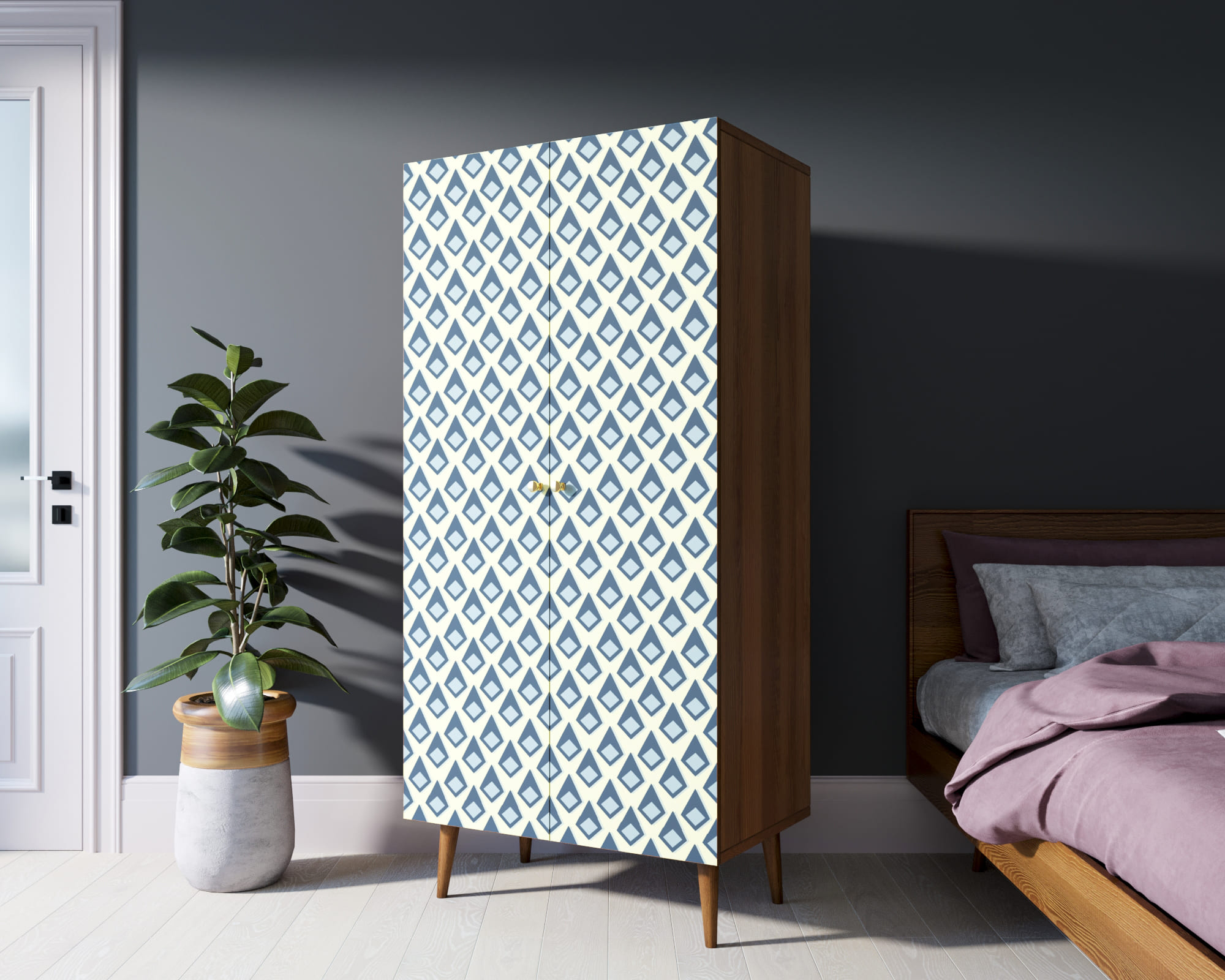 фото Шкаф малый двухстворчатый "Berber" принт 13 арт BB08/Print_13